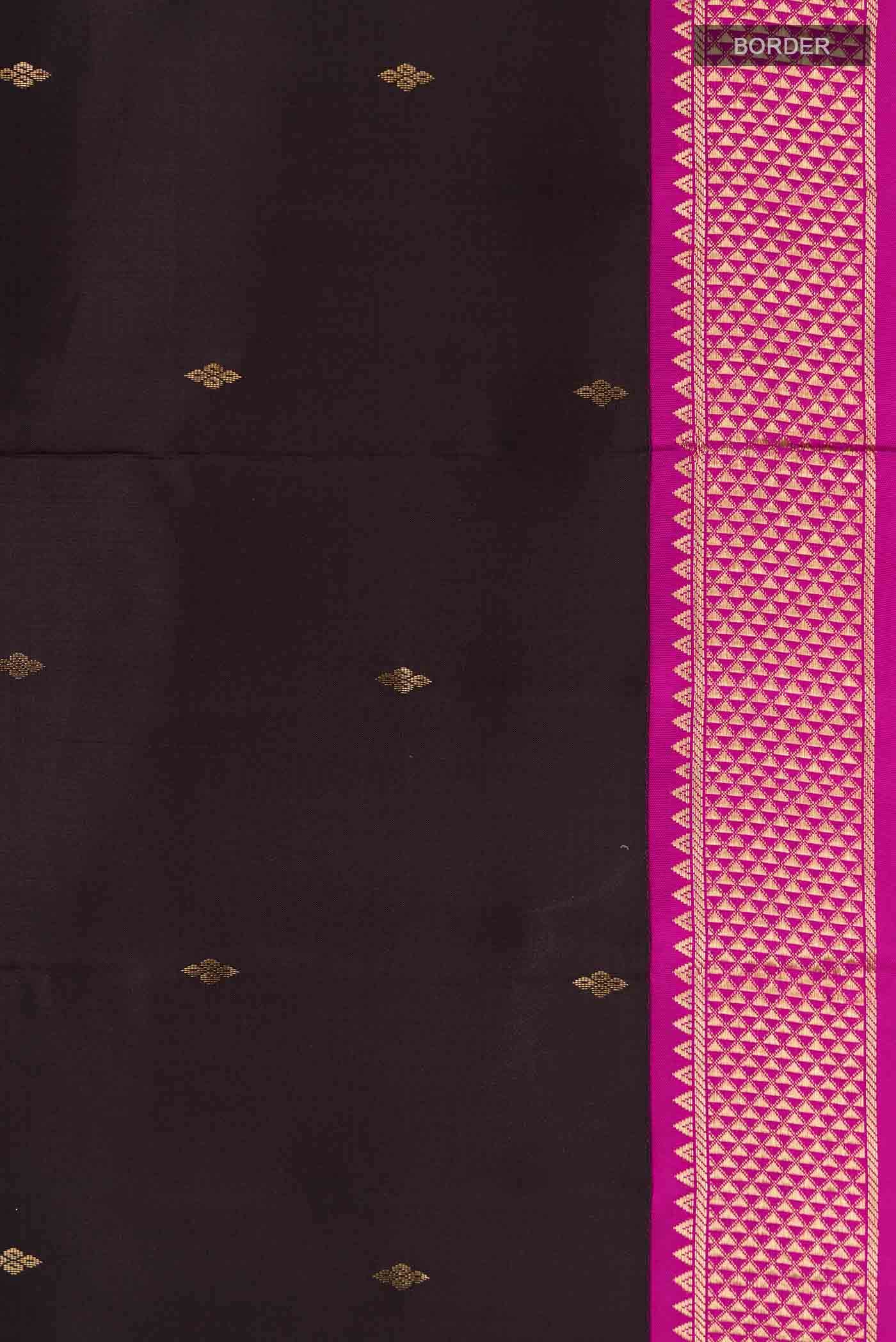 Brown Kanchipuram Silk Saree - Image 5