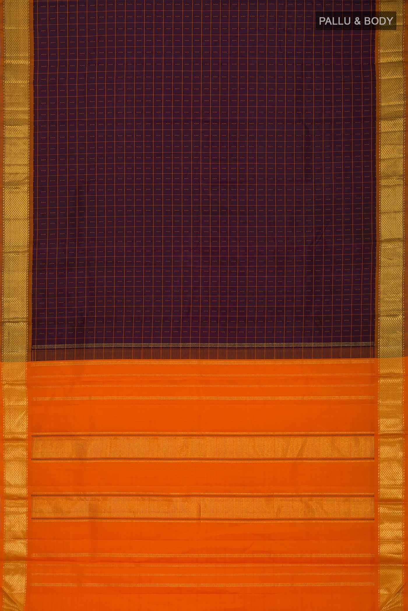 Brown Kanchipuram Silk Saree - Image 4