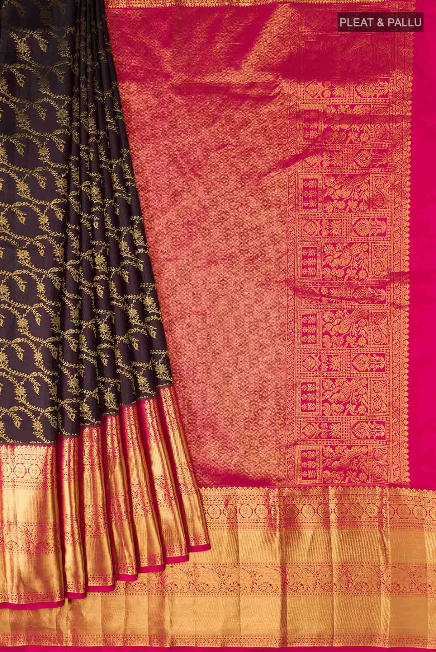 Brown Kanjivaram Silk Saree - Image 2