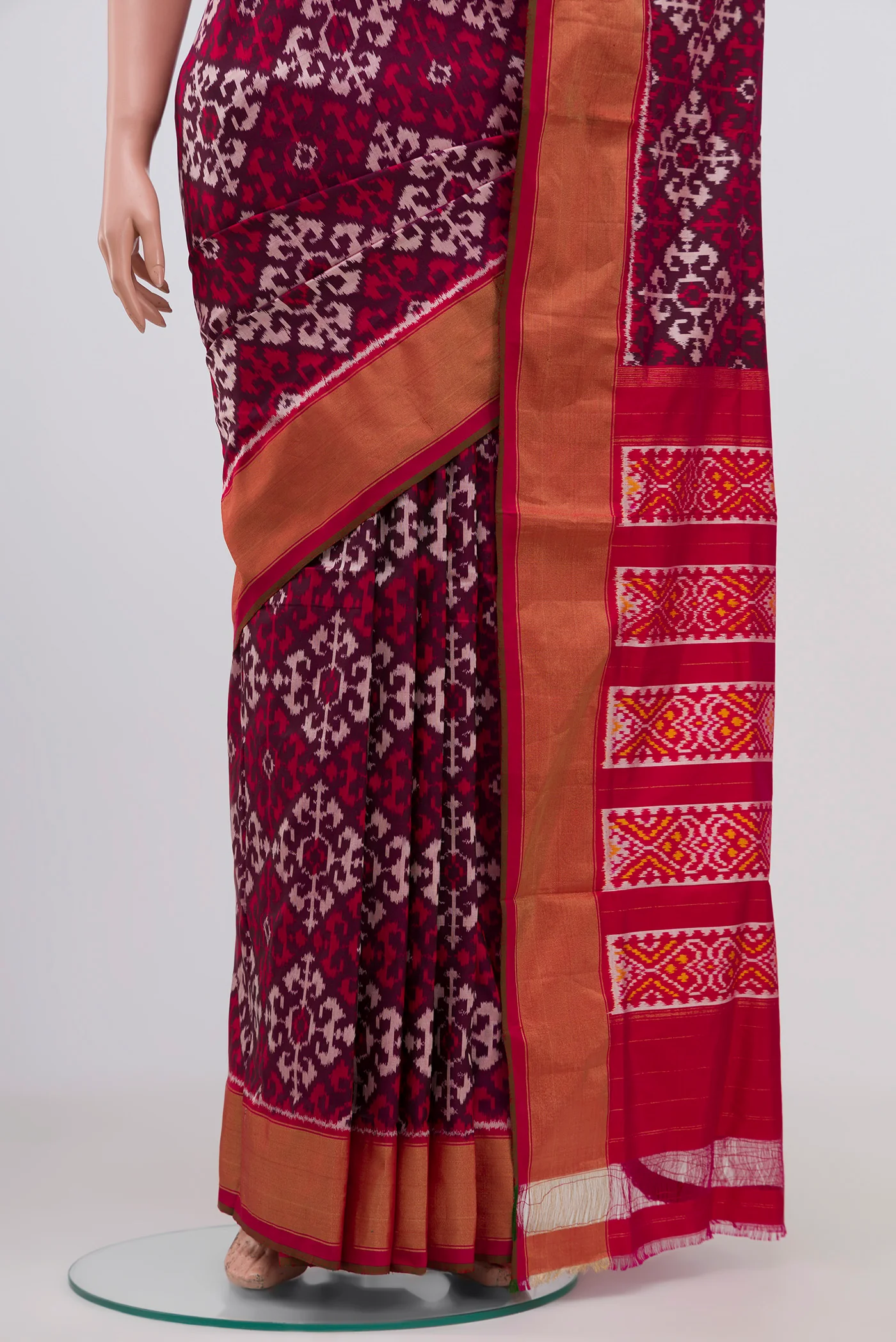 Purple Pochampally Silk Saree - Image 3