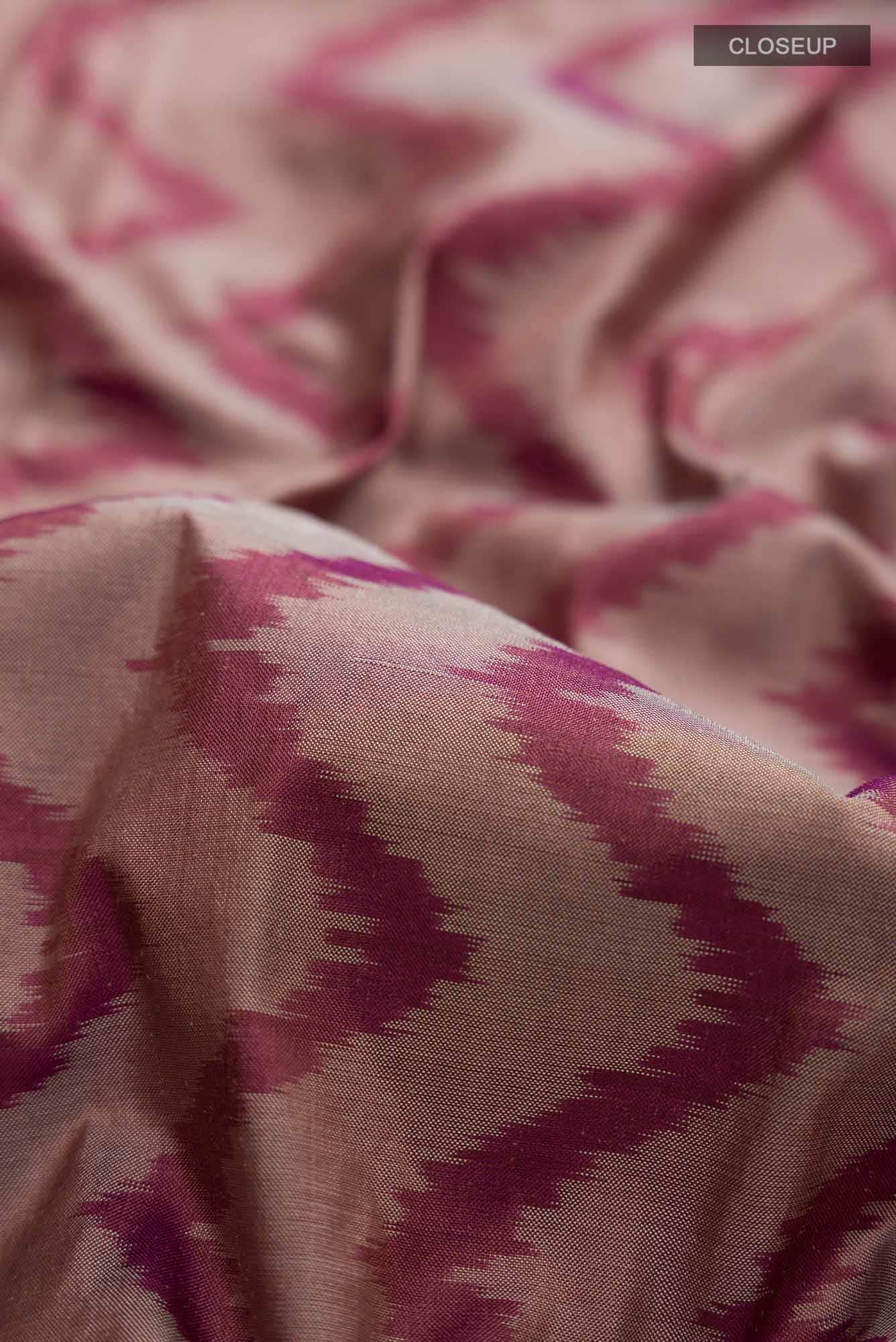 Brown Pochampally Silk Saree - Image 3