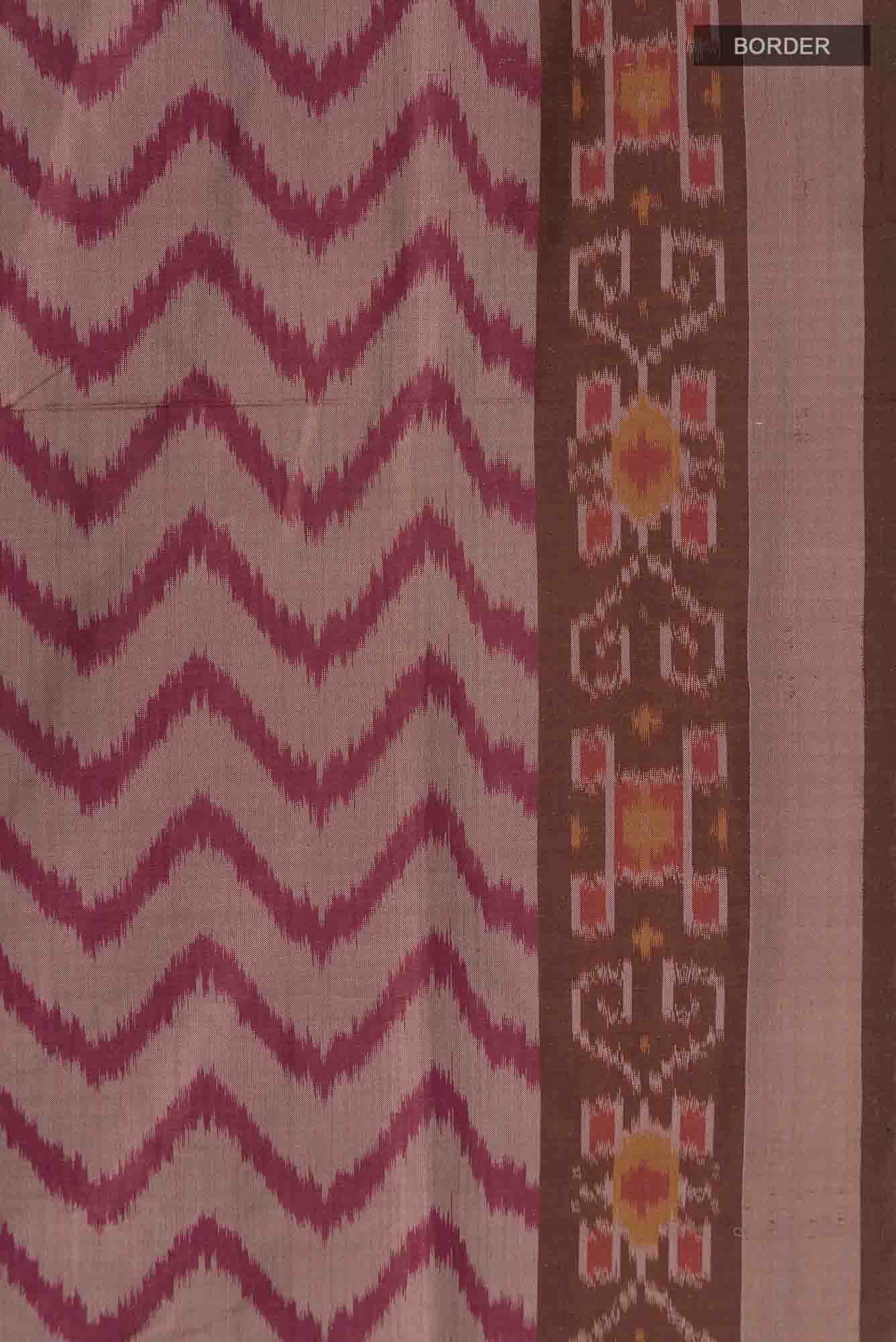 Brown Pochampally Silk Saree - Image 5