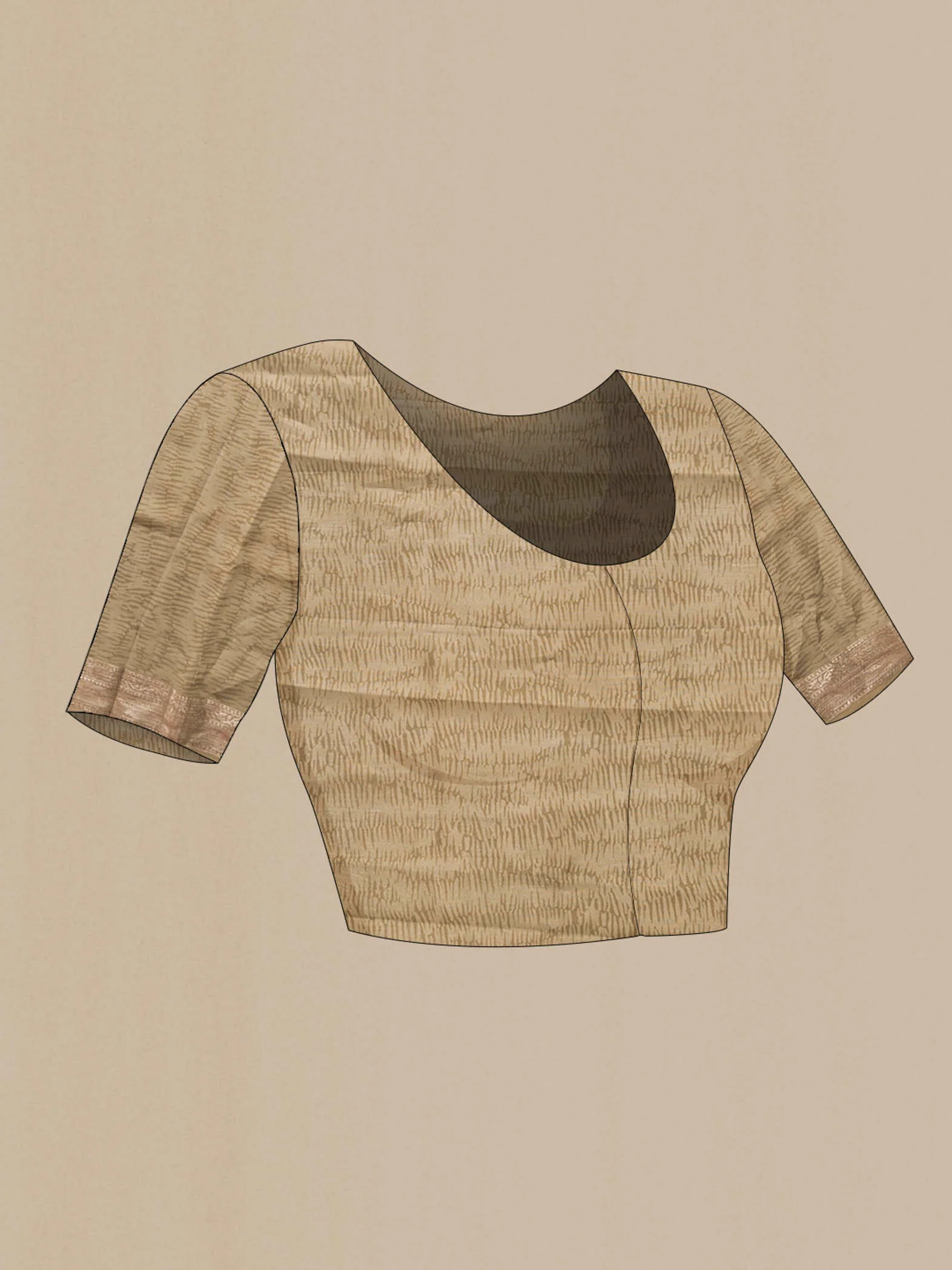 Brown Printed Silk Saree - Image 4