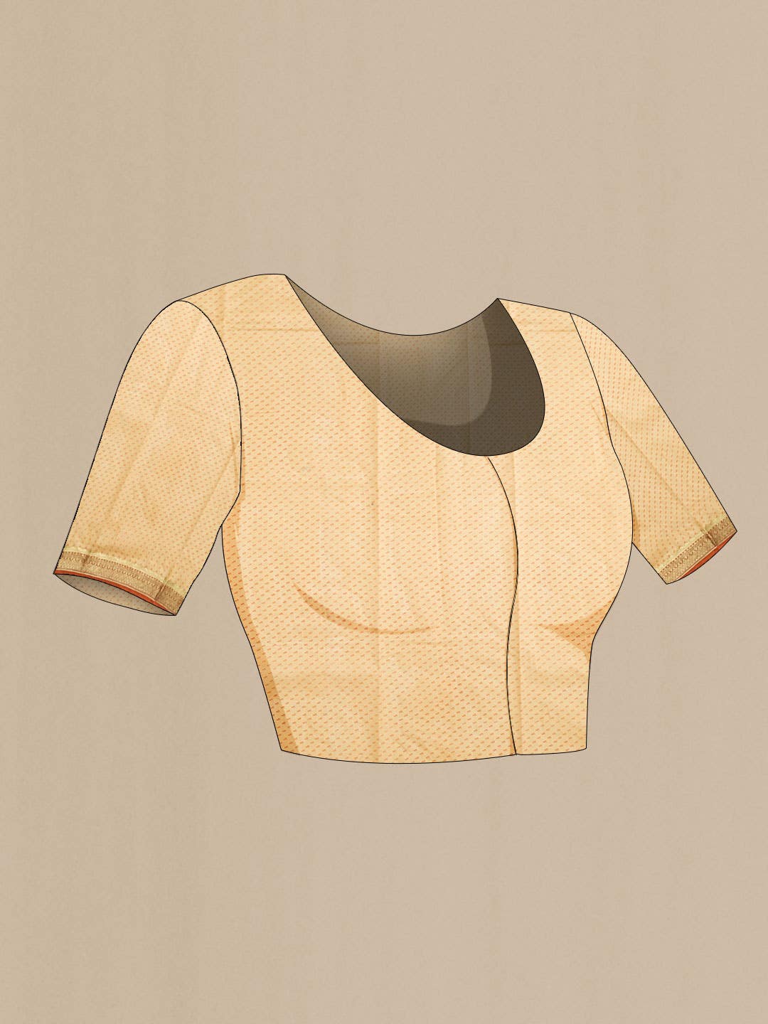 Brown Printed Silk Saree - Image 3