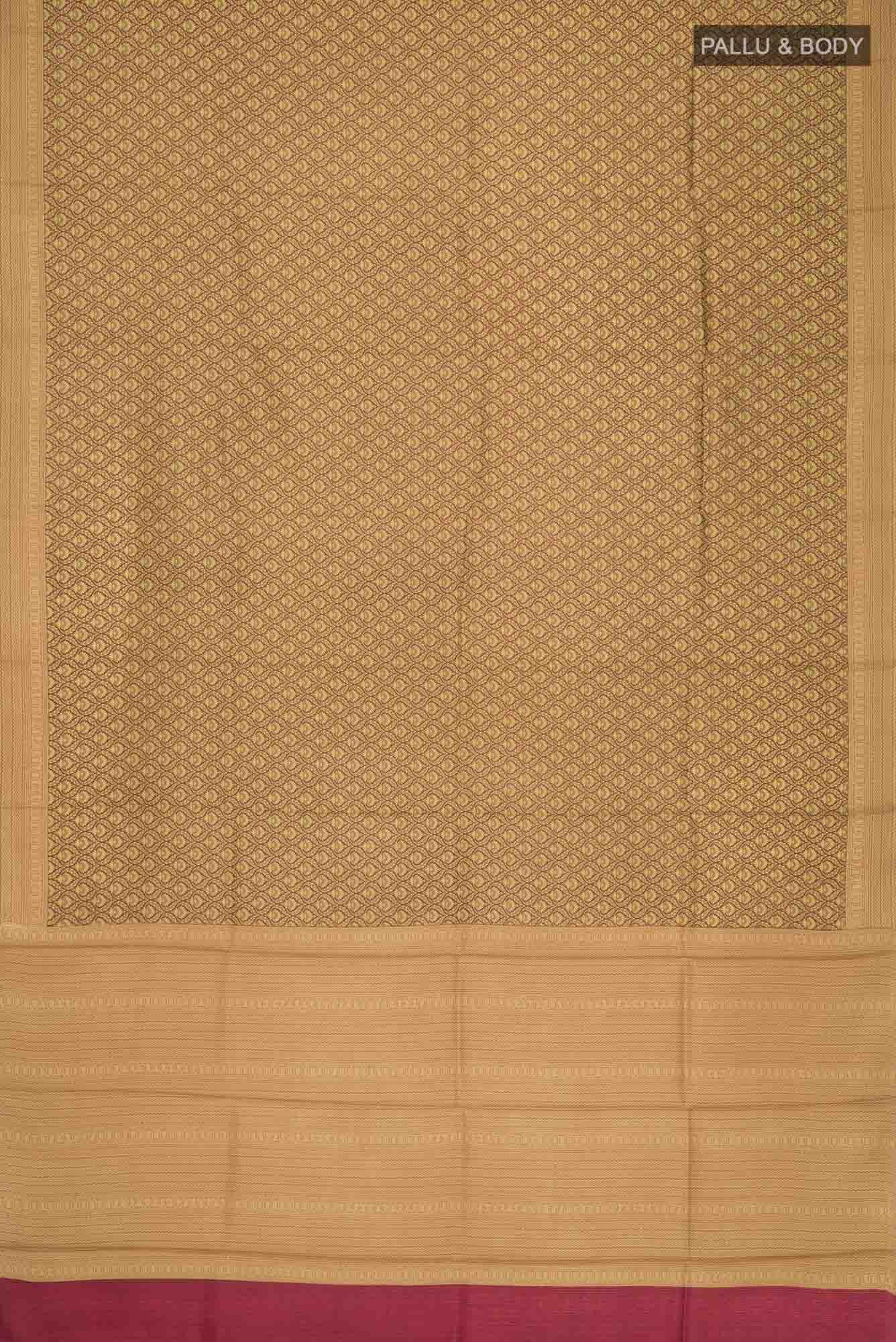 Brown Printed Silk Saree - Image 3