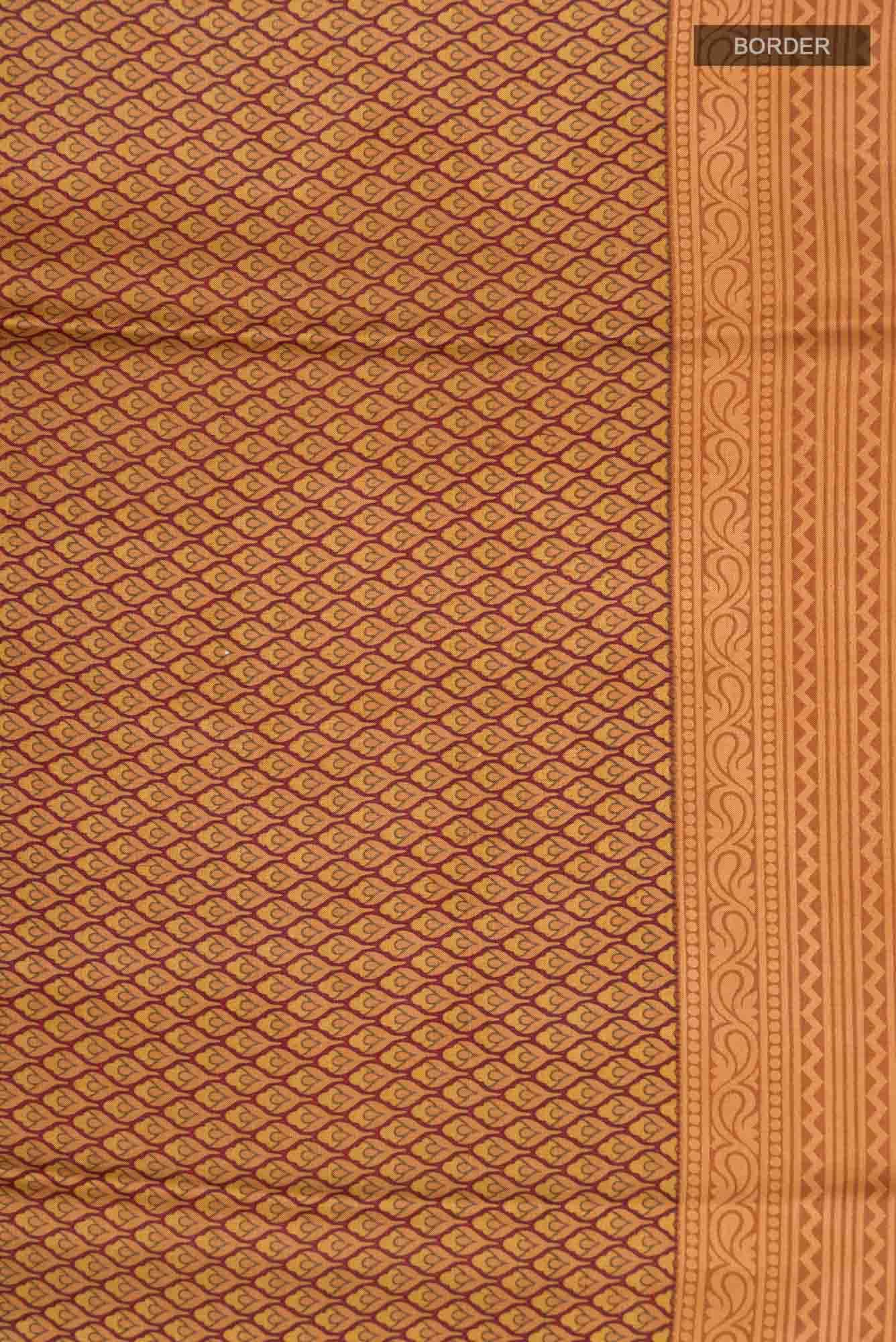 Brown Printed Silk Saree - Image 4