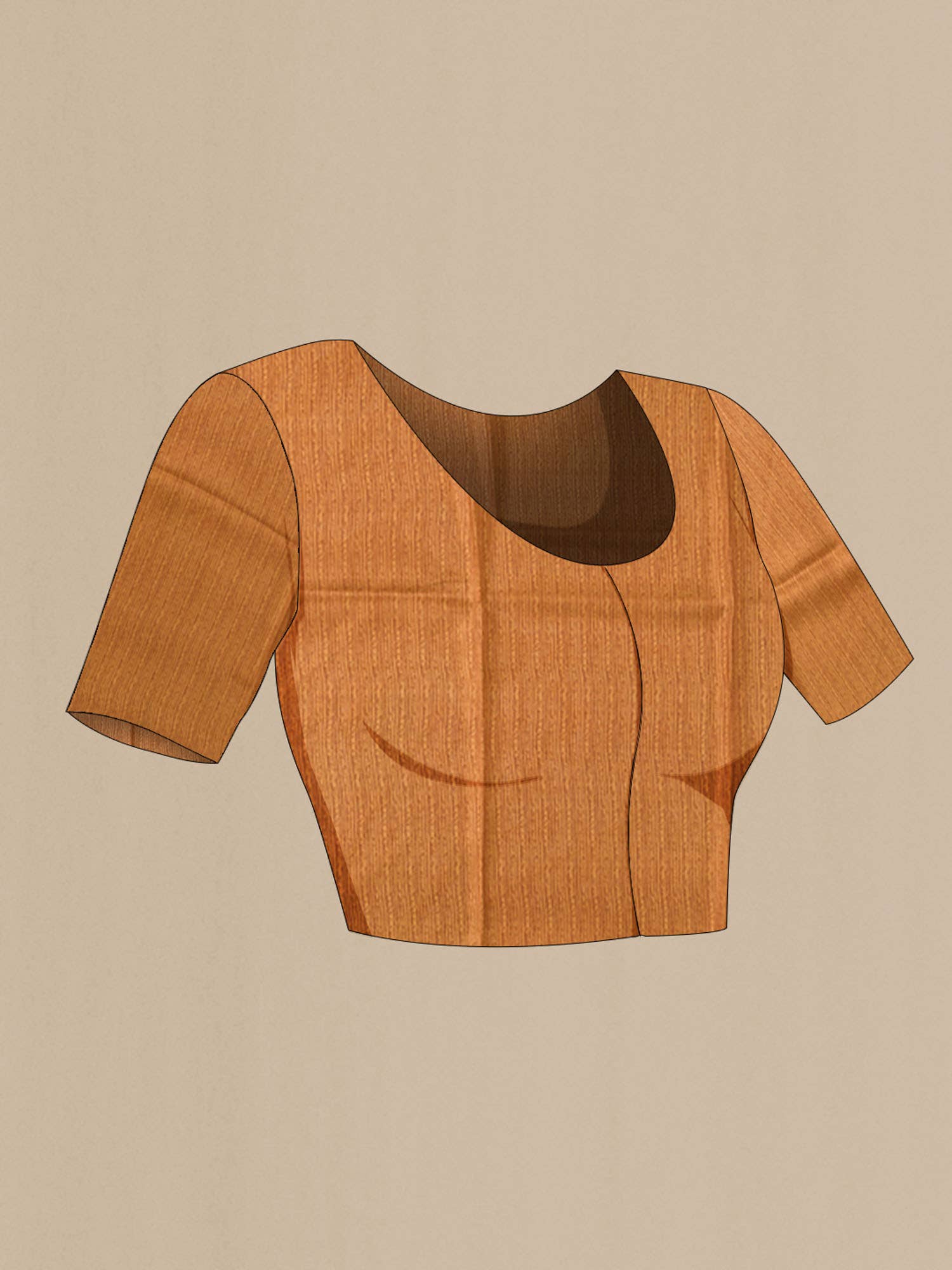 Brown Printed Silk Saree - Image 5