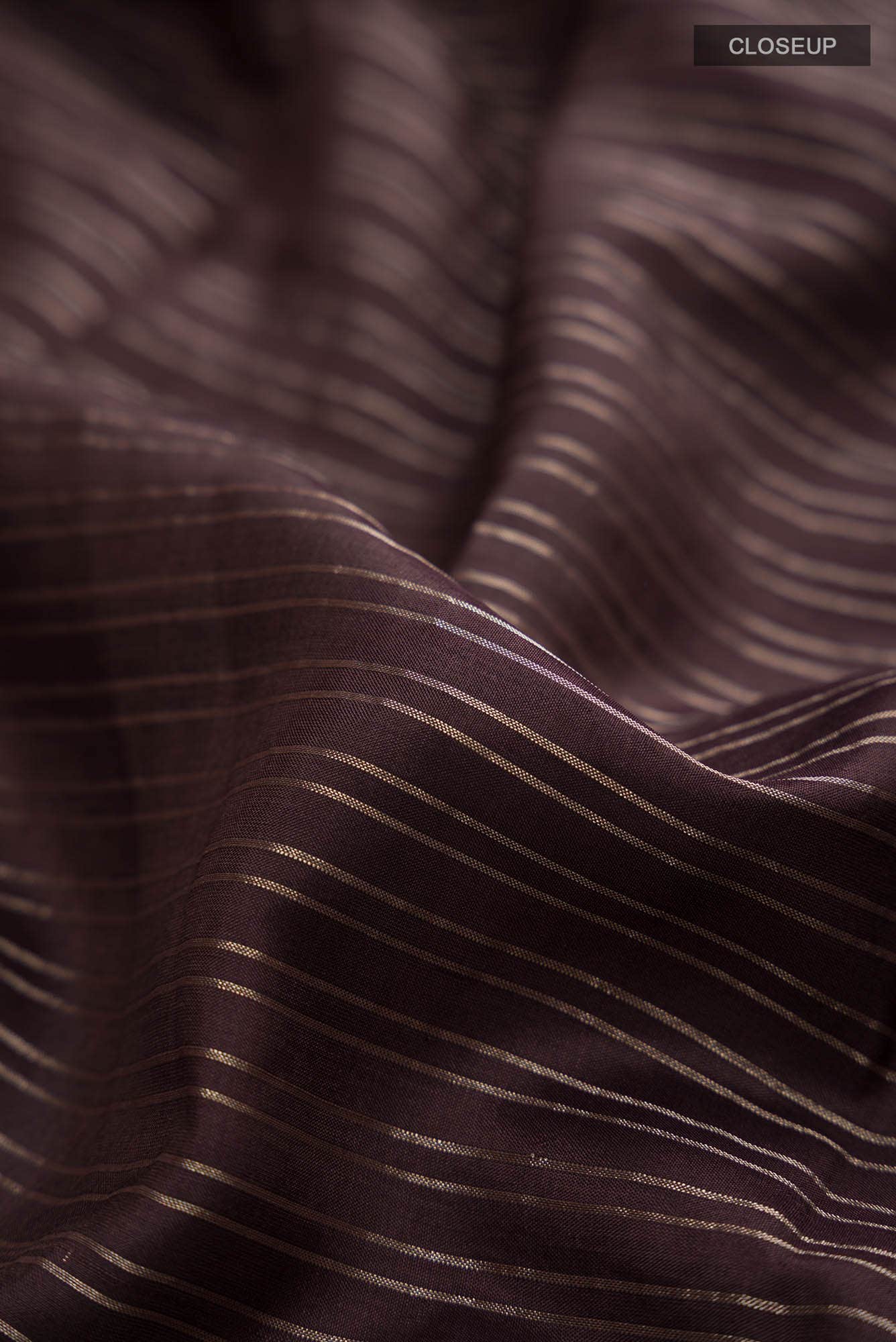Brown Printed Silk Saree - Image 3