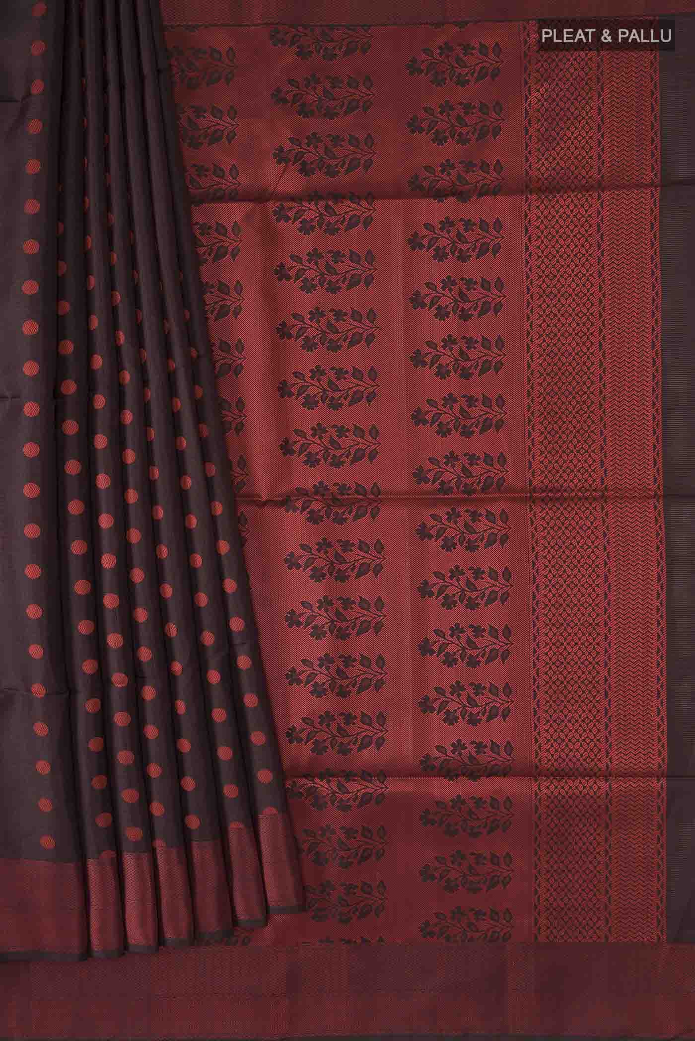 Brown Soft Silk Saree - Image 4