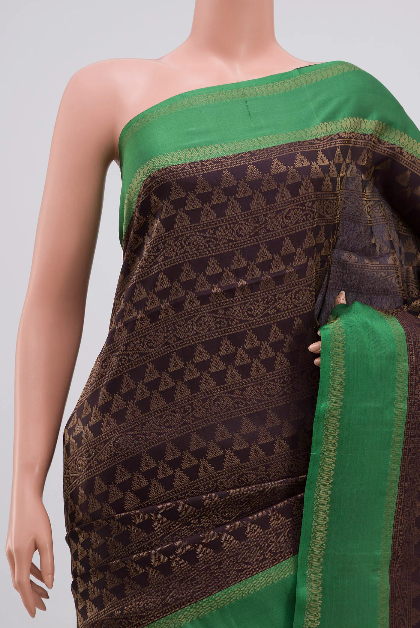 Brown Soft Silk Saree - Image 2