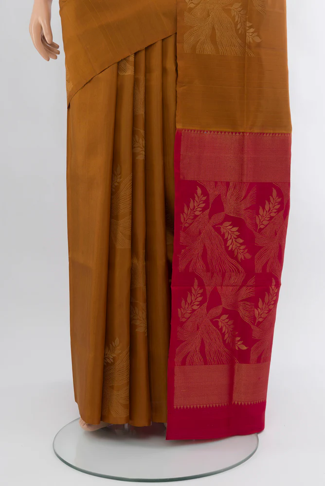Brown Soft Silk Saree - Image 3