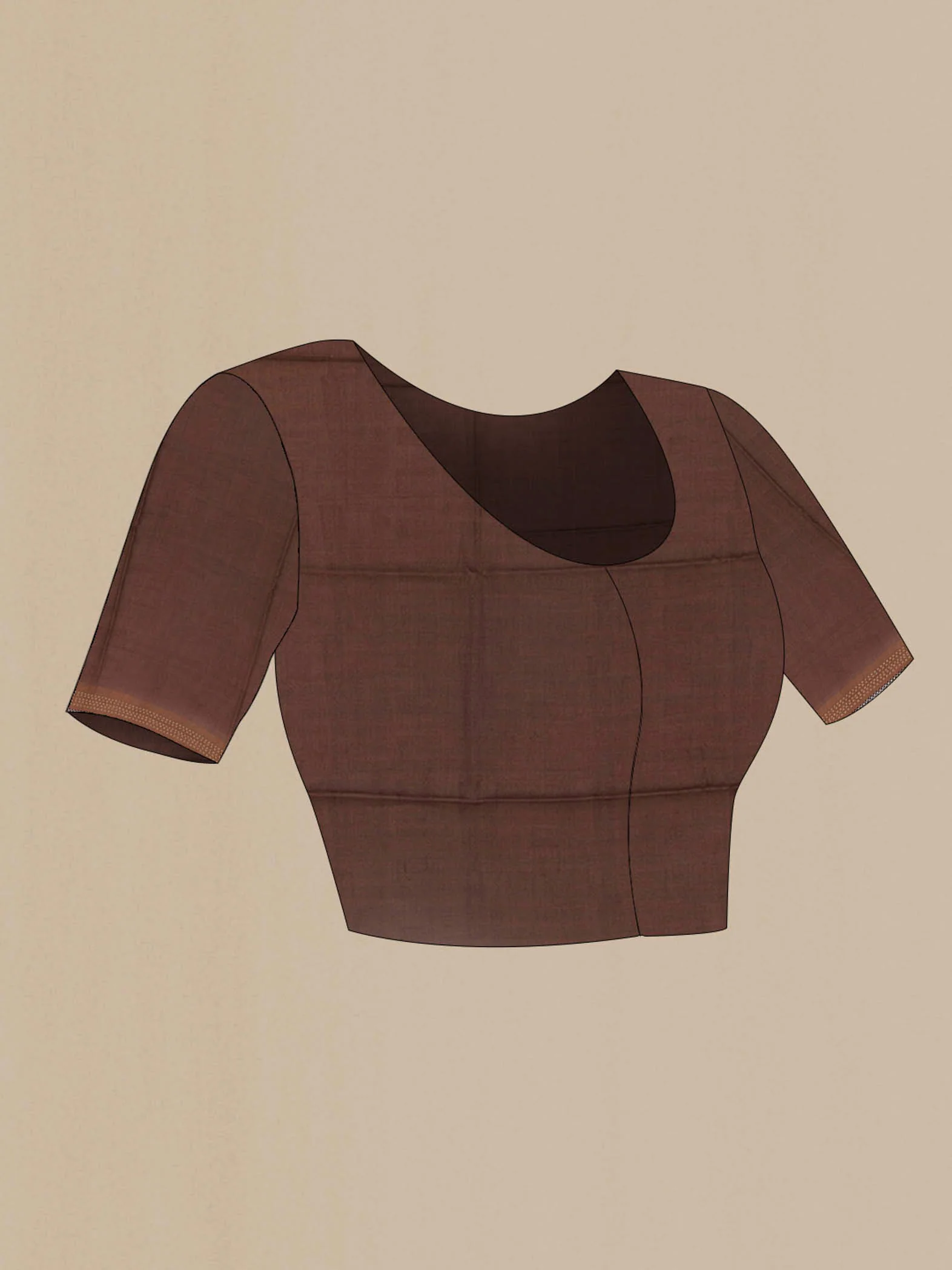 Brown Tussar Silk Saree - Image 2