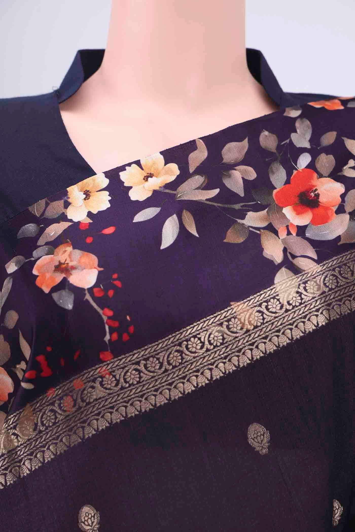 Brown Tussar Silk Saree - Image 2
