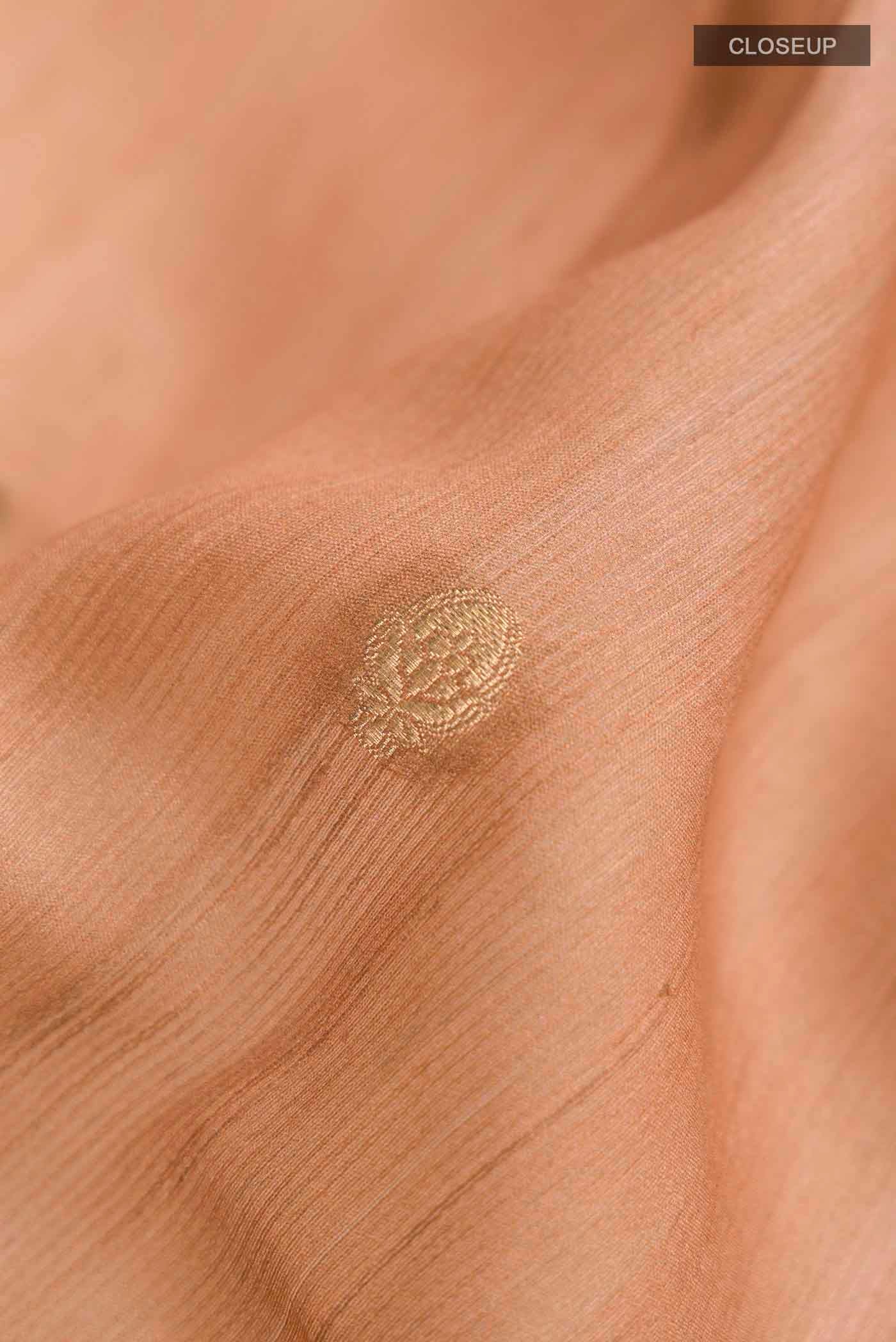 Brown Tussar Silk Saree - Image 2