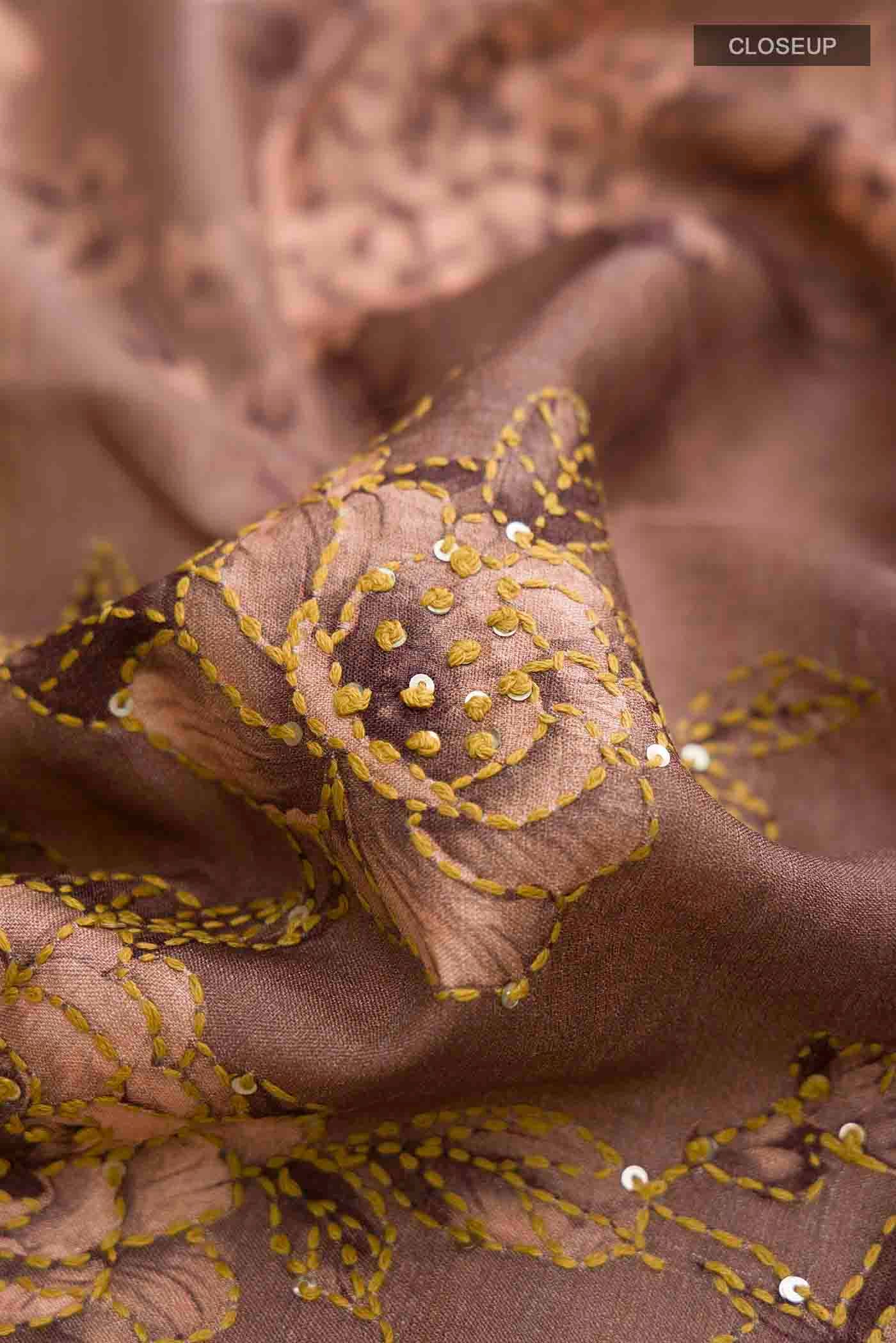Brown Tussar Silk Saree - Image 2