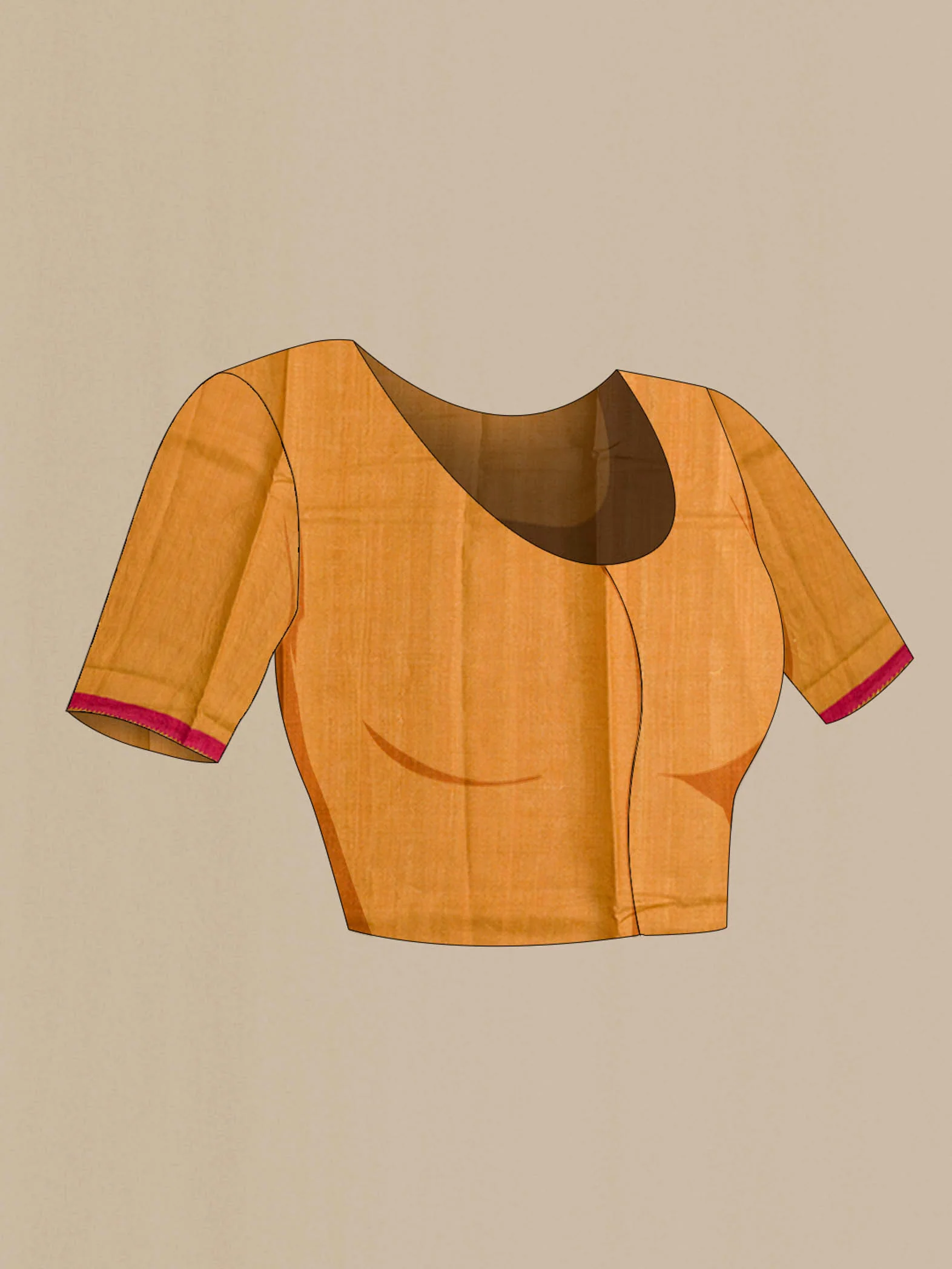 Brown Tussar Silk Saree - Image 4