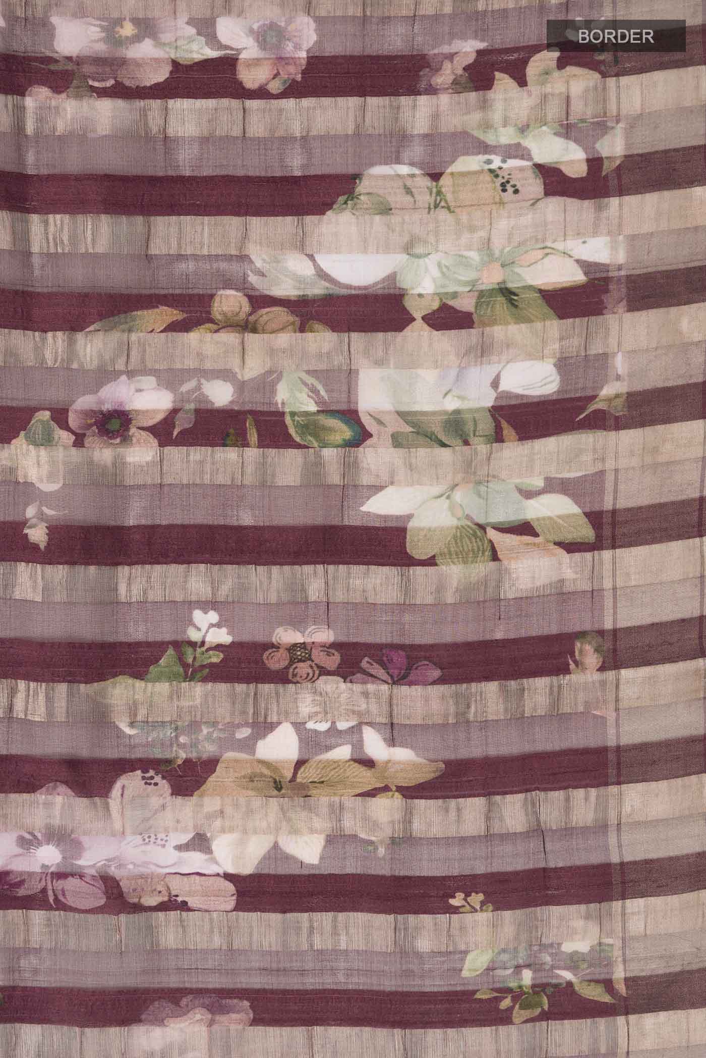 Brown Tussar Silk Saree - Image 3
