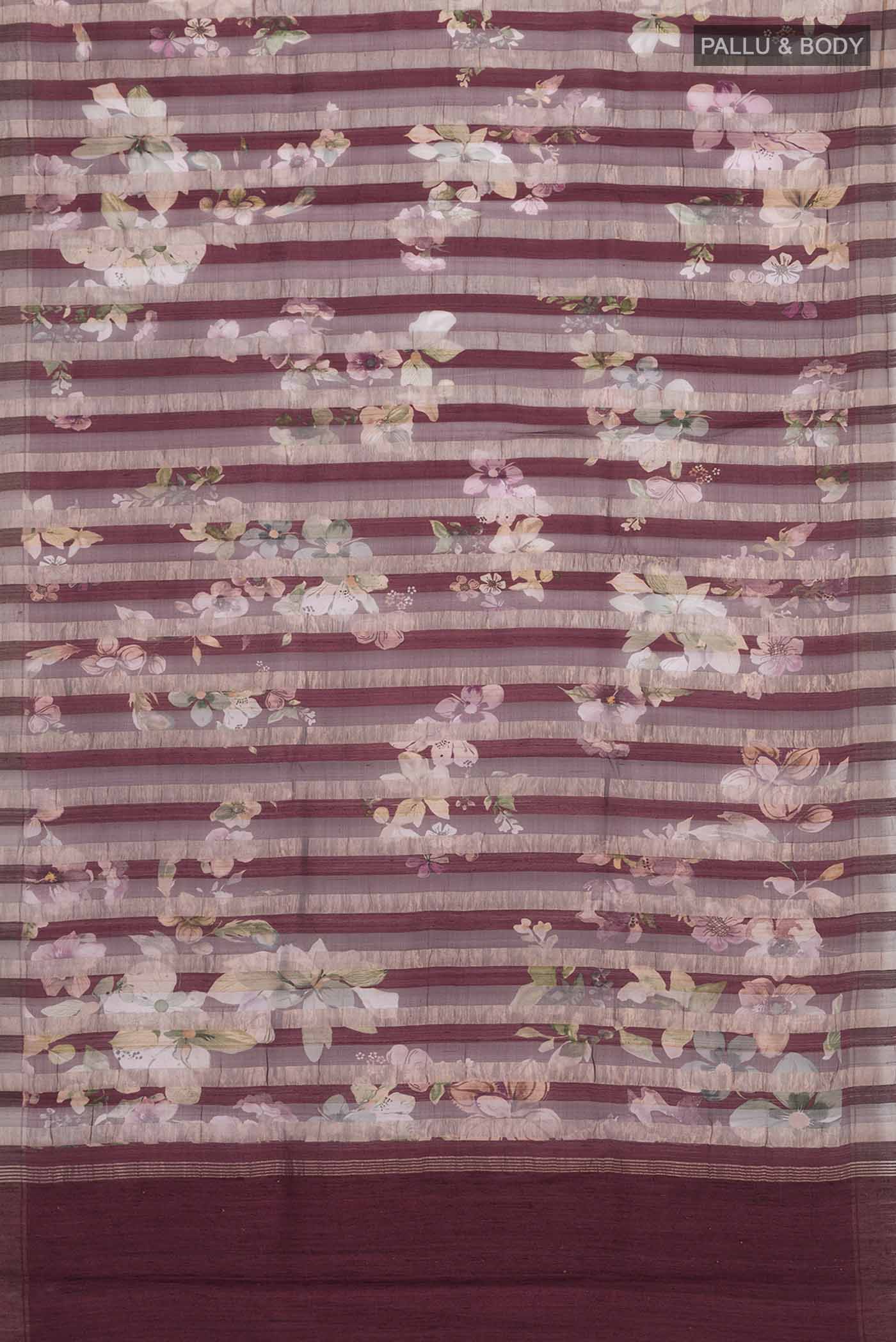 Brown Tussar Silk Saree - Image 5