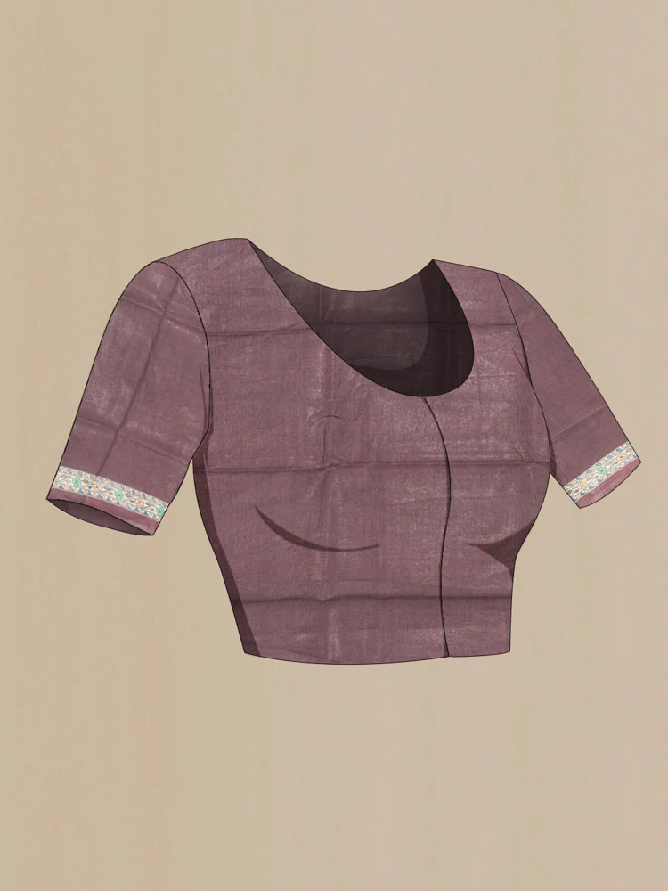 Brown Tussar Silk Saree - Image 4