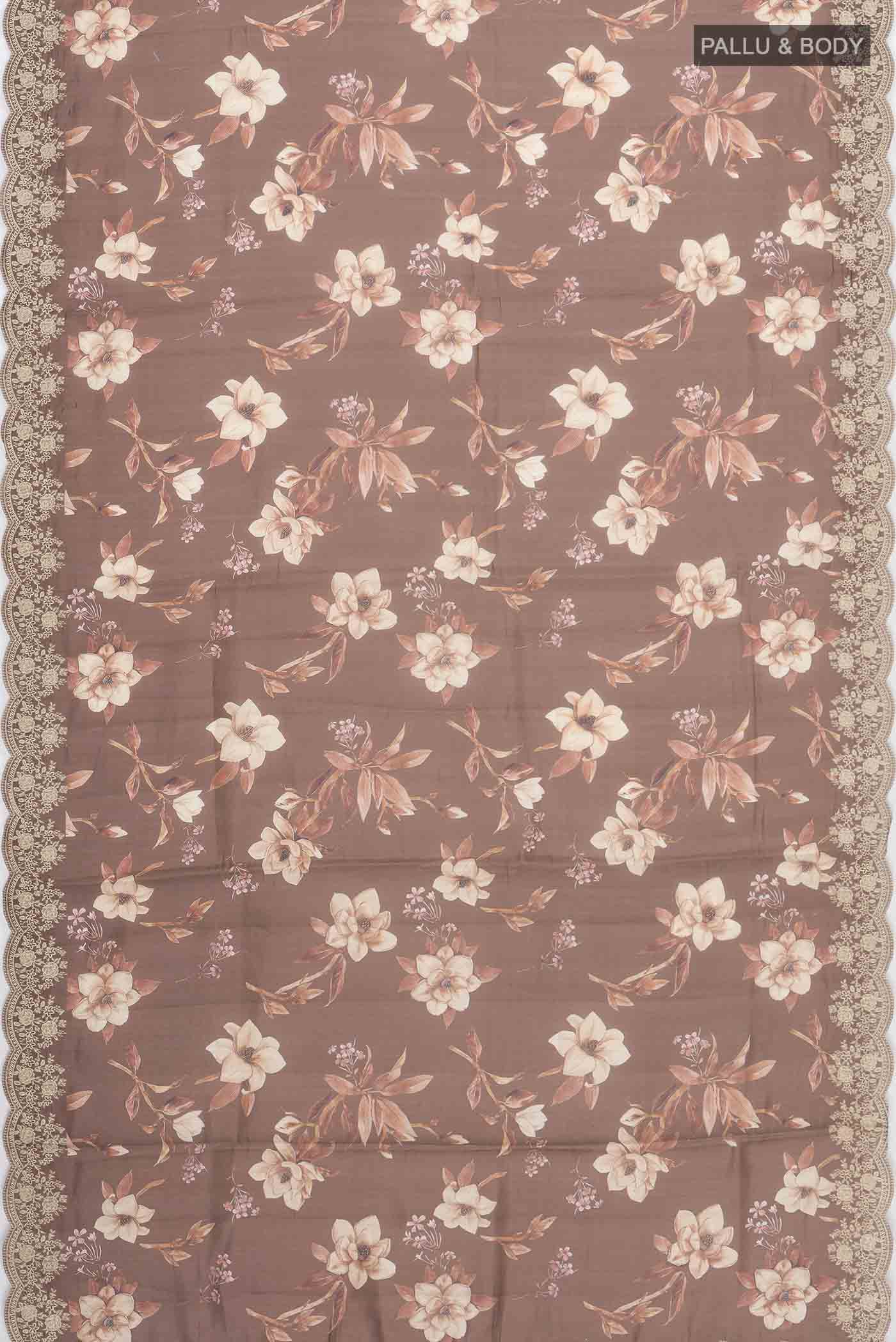 Brown Tussar Silk Saree - Image 3