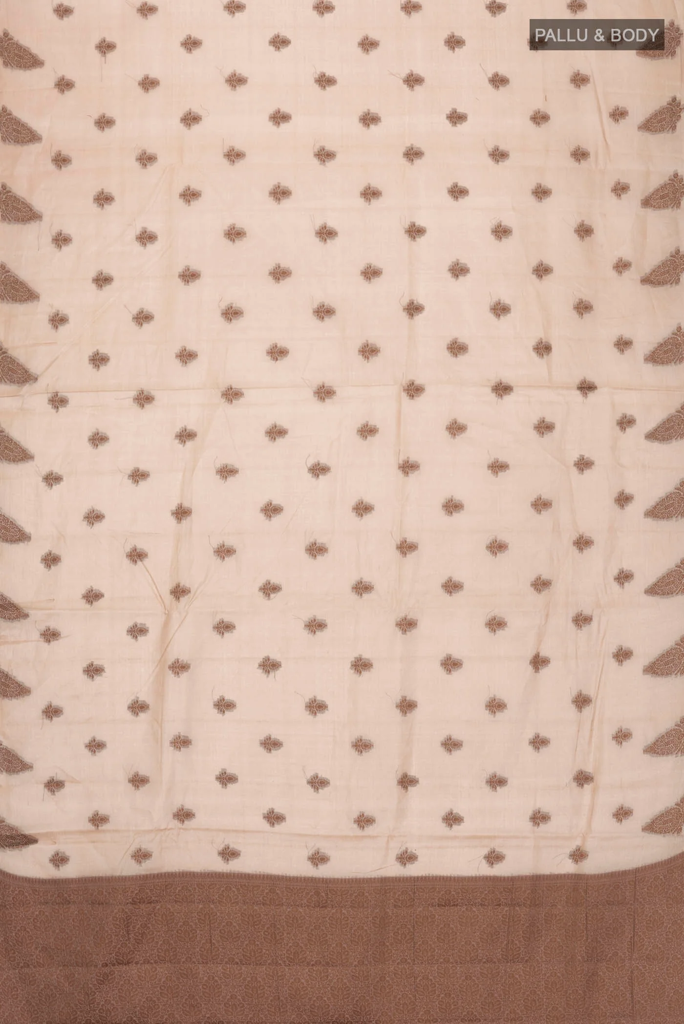 Brown Tussar Silk Saree - Image 3