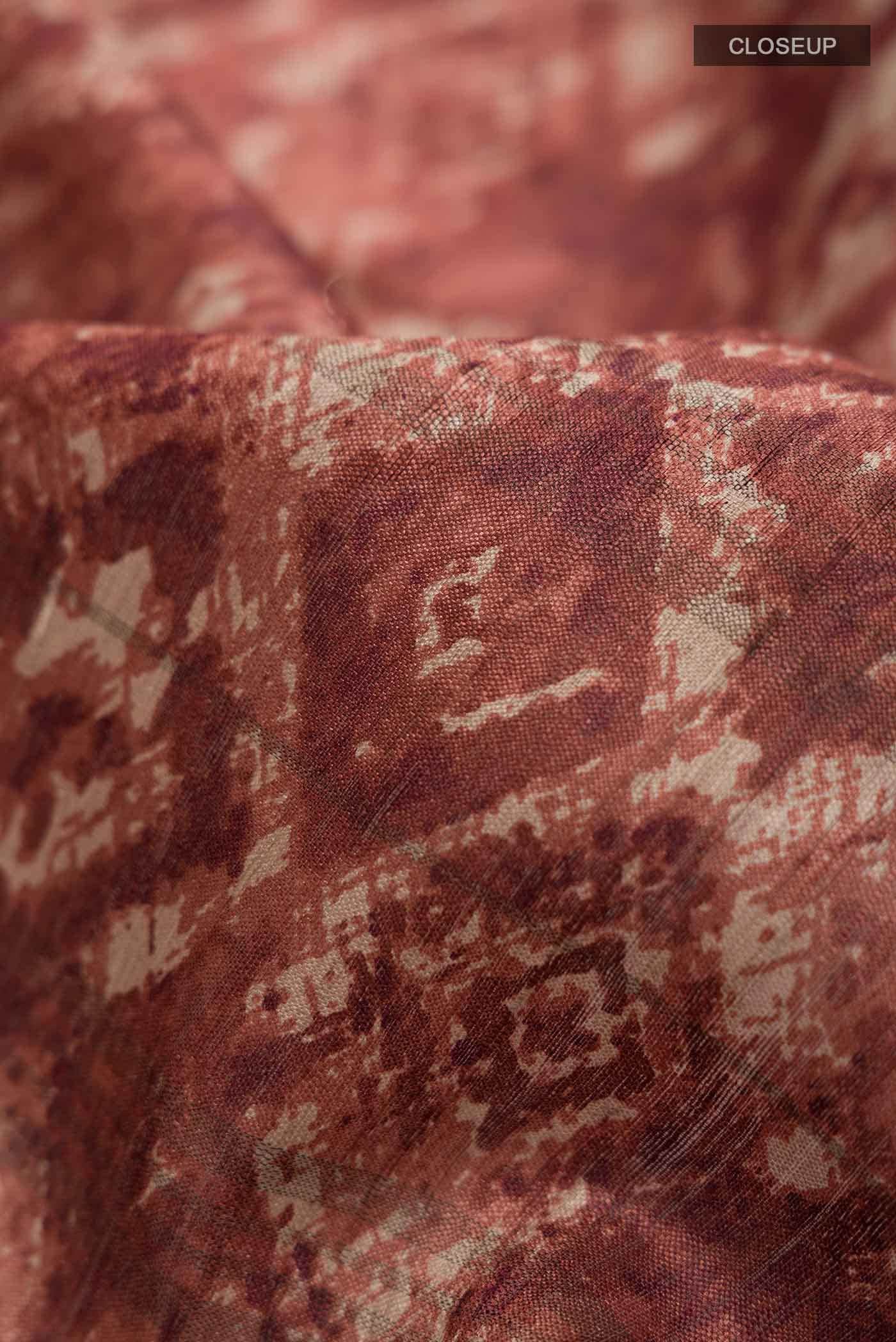 Brown Tussar Silk Saree - Image 2
