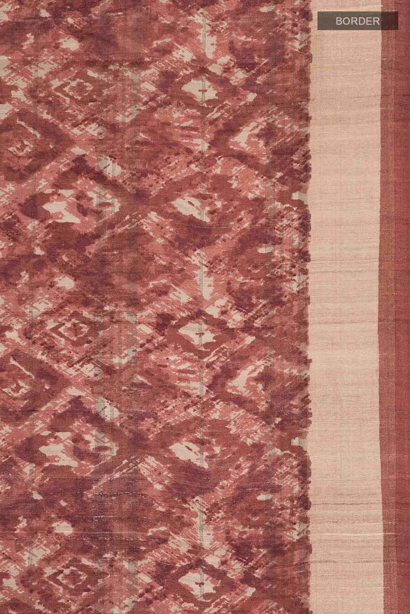 Brown Tussar Silk Saree - Image 4
