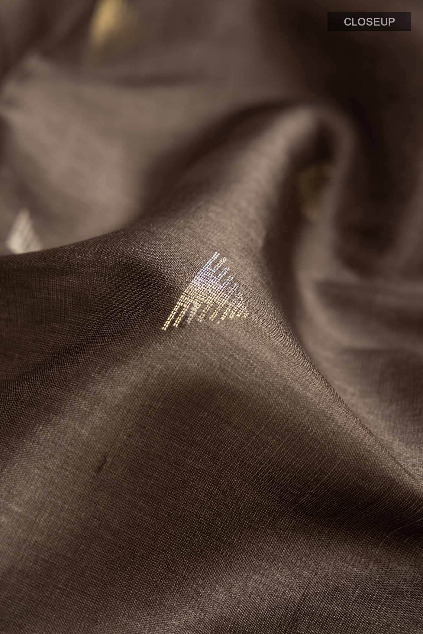 Brown Tussar Silk Saree - Image 3