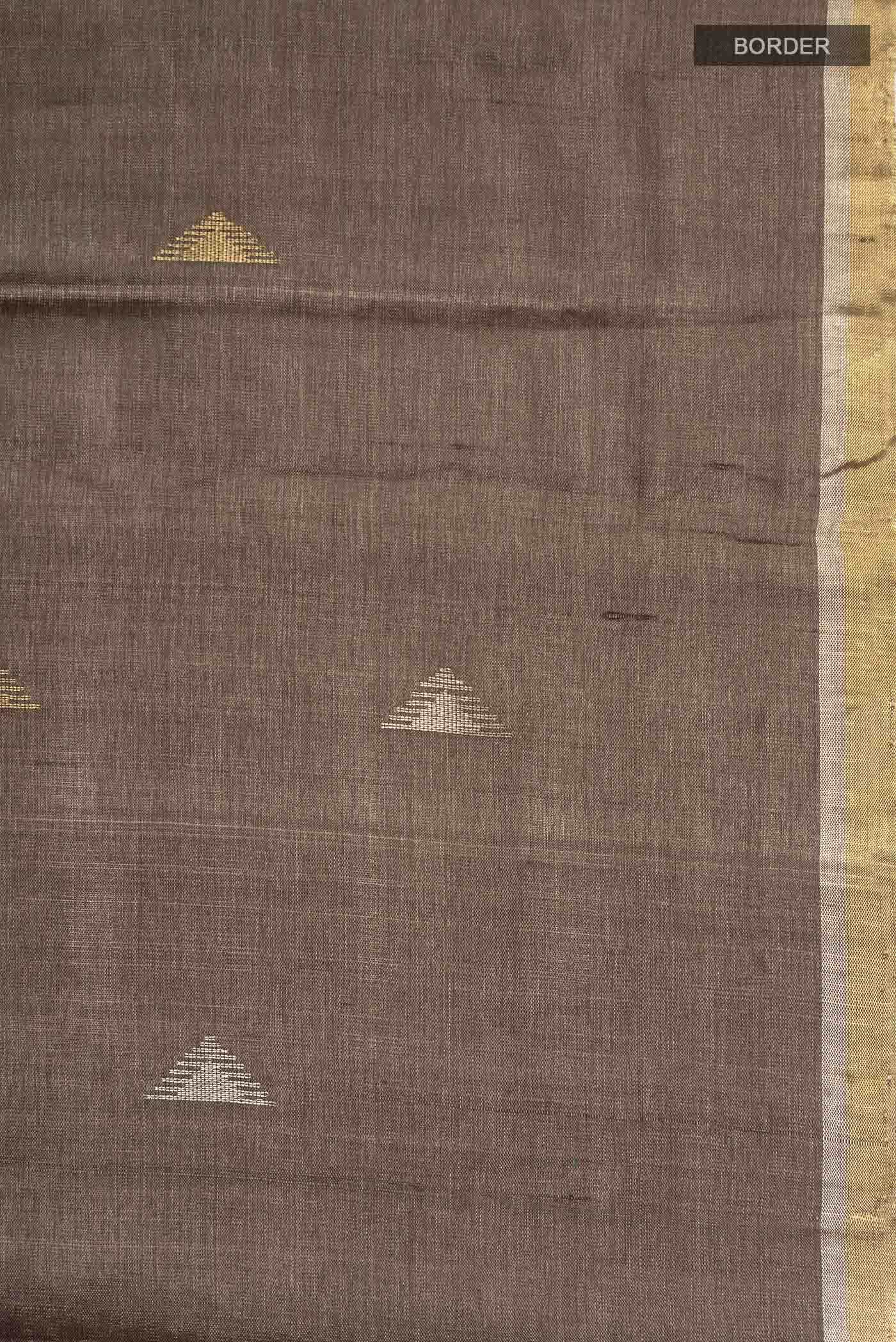 Brown Tussar Silk Saree - Image 5