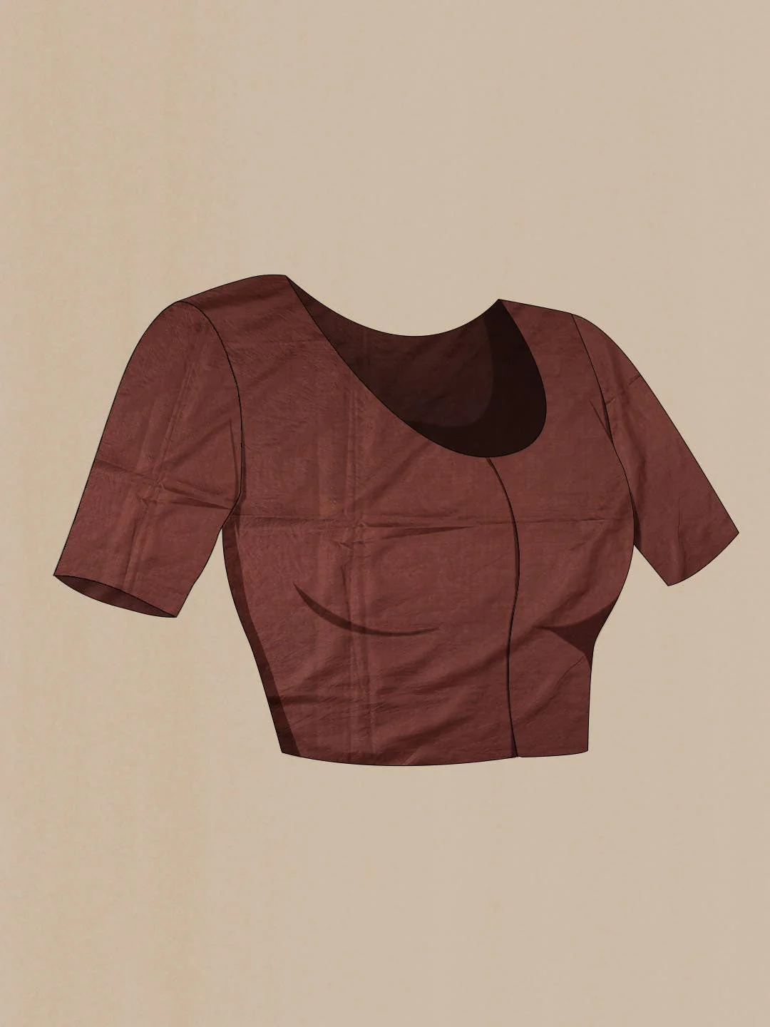 Brown Tussar Silk Saree - Image 5