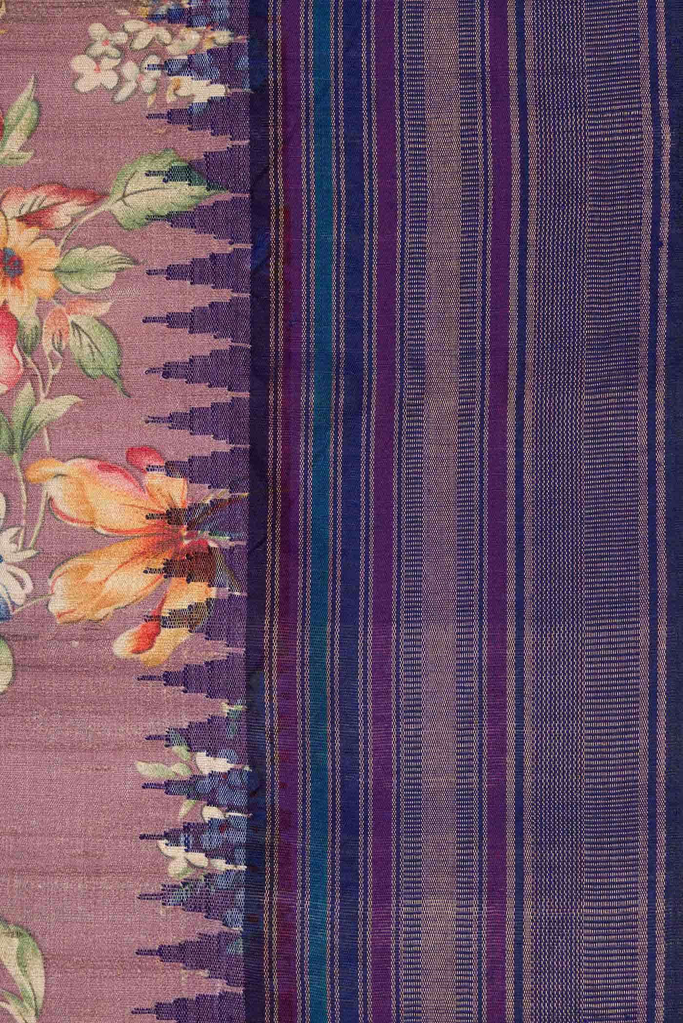 Brown Tussar Silk Saree - Image 3