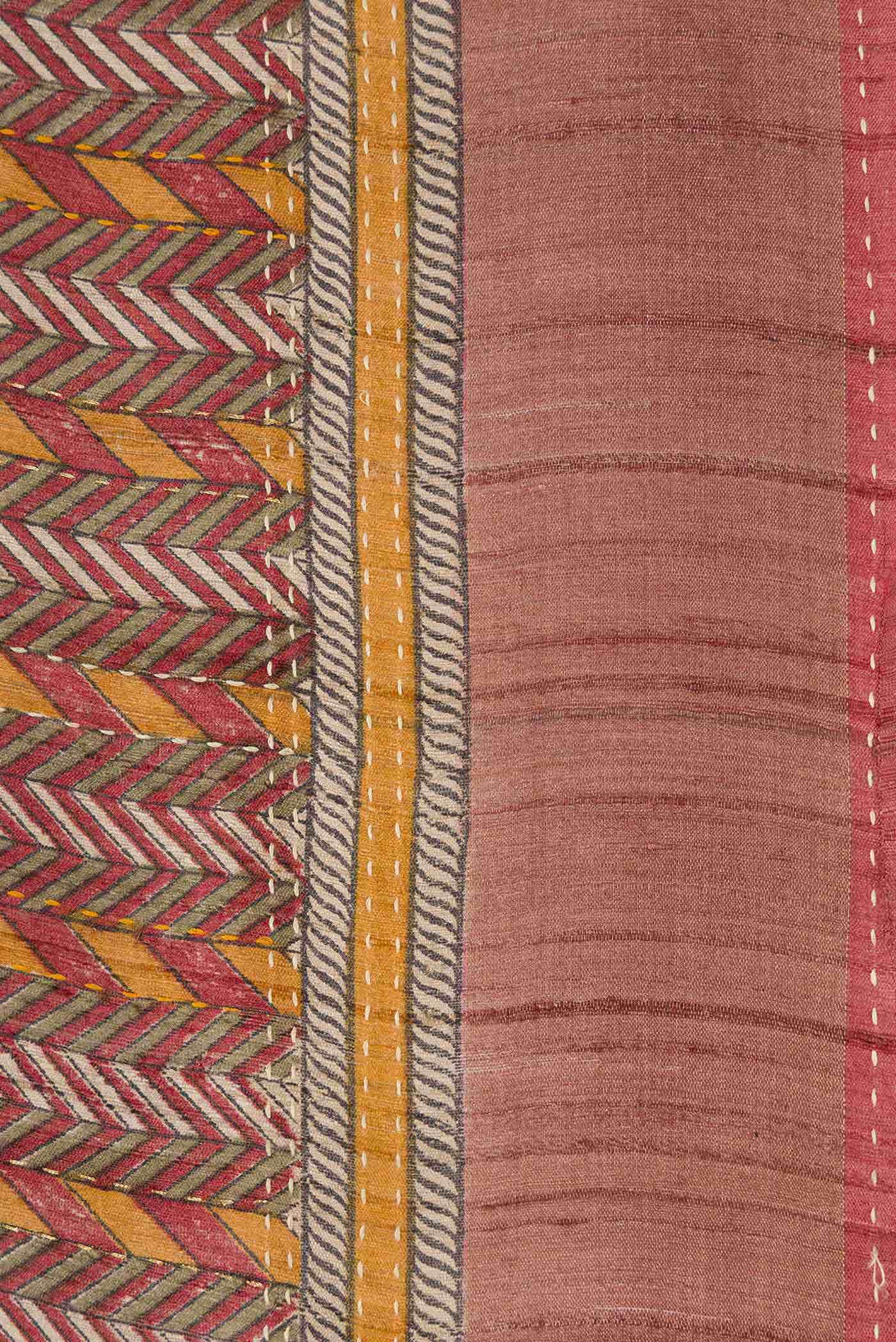 Brown Tussar Silk Saree - Image 3