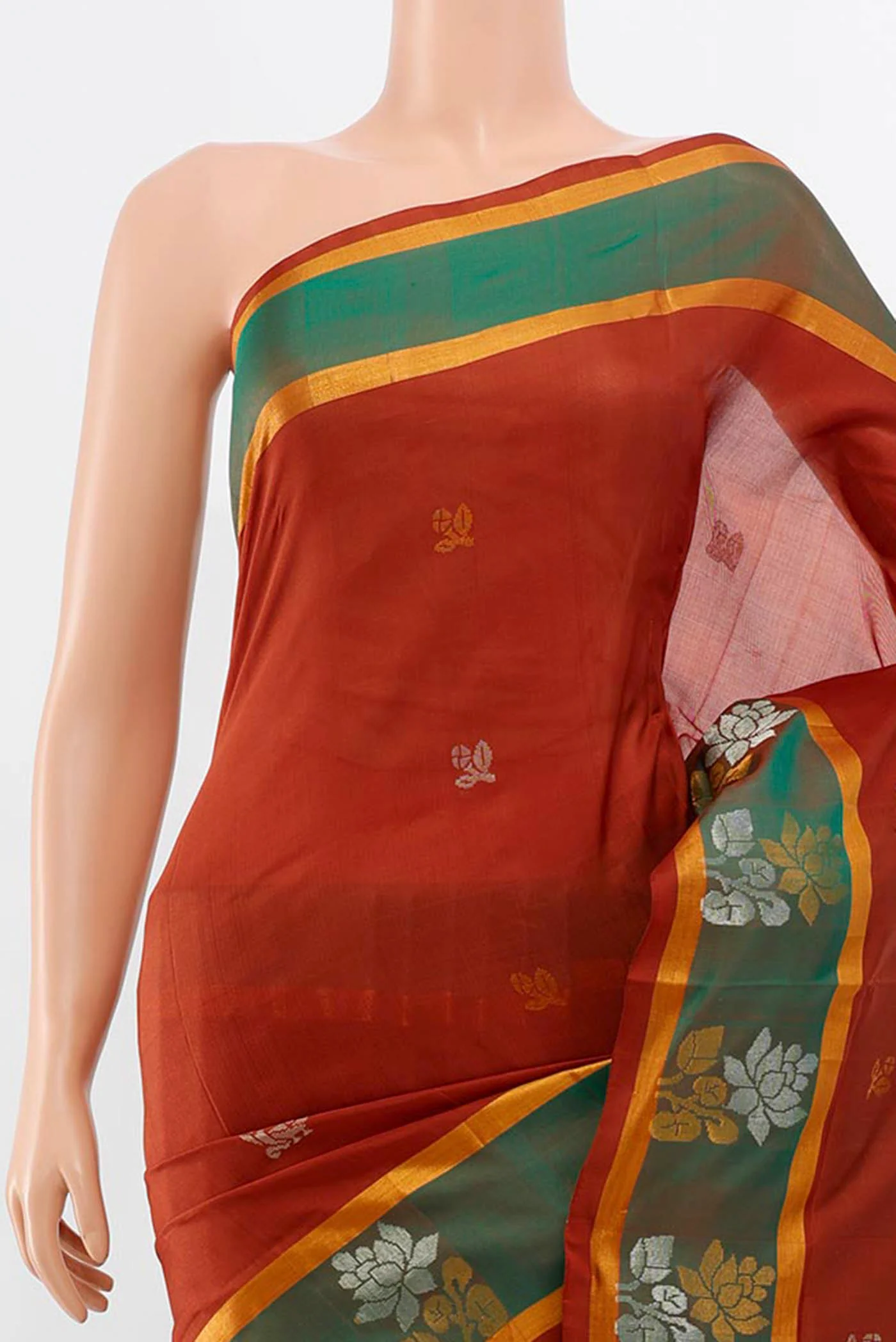Rust Uppada Silk Saree - Image 2