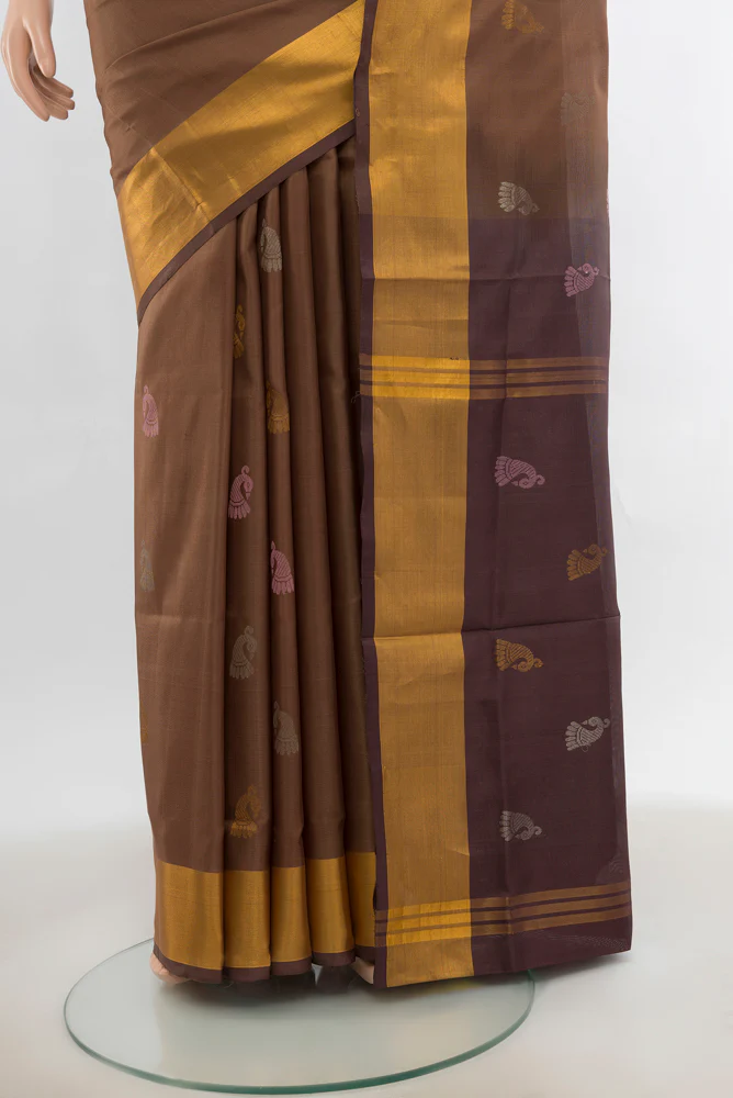 Brown Uppada Silk Saree - Image 3