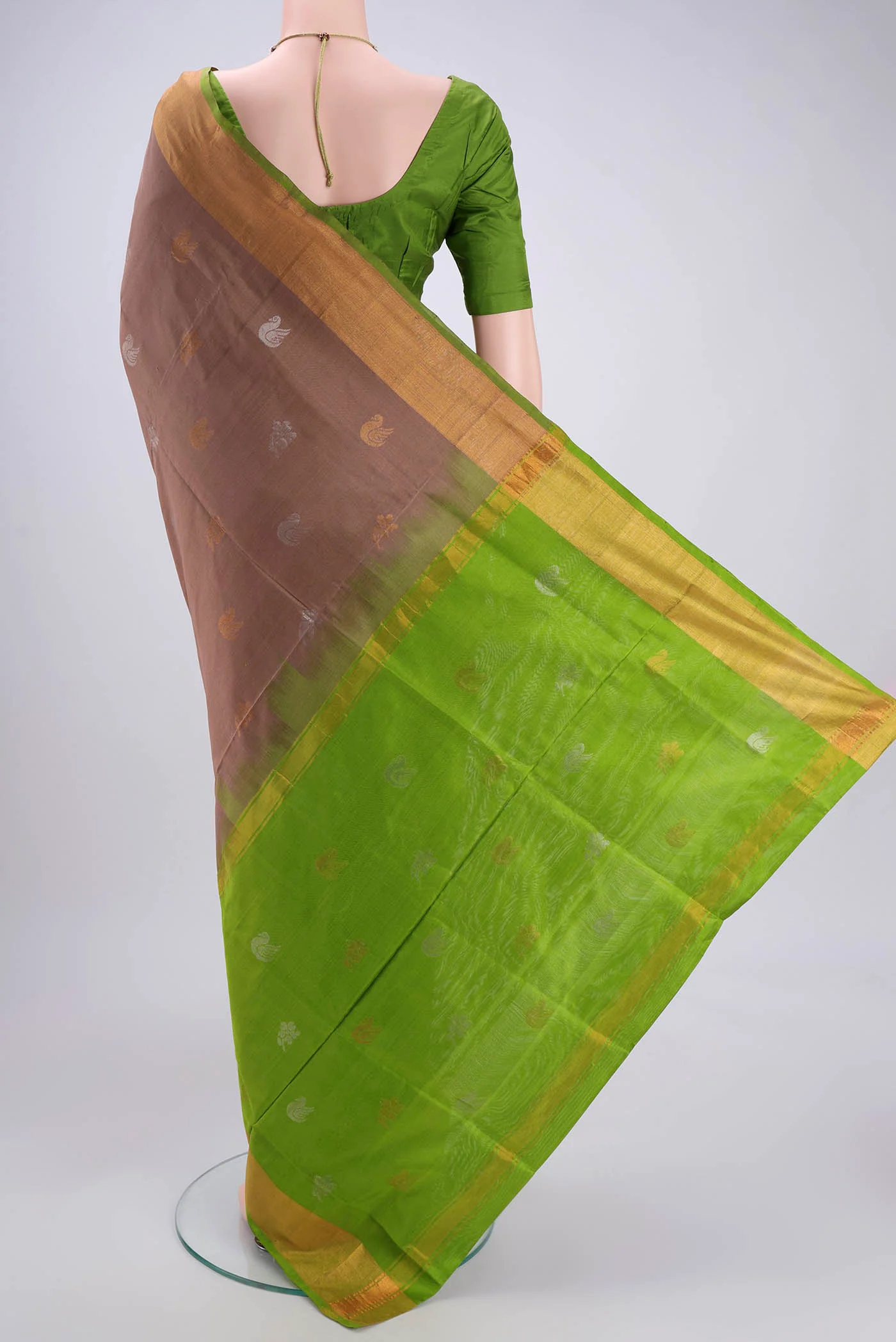 Brown Uppada Silk Saree - Image 3
