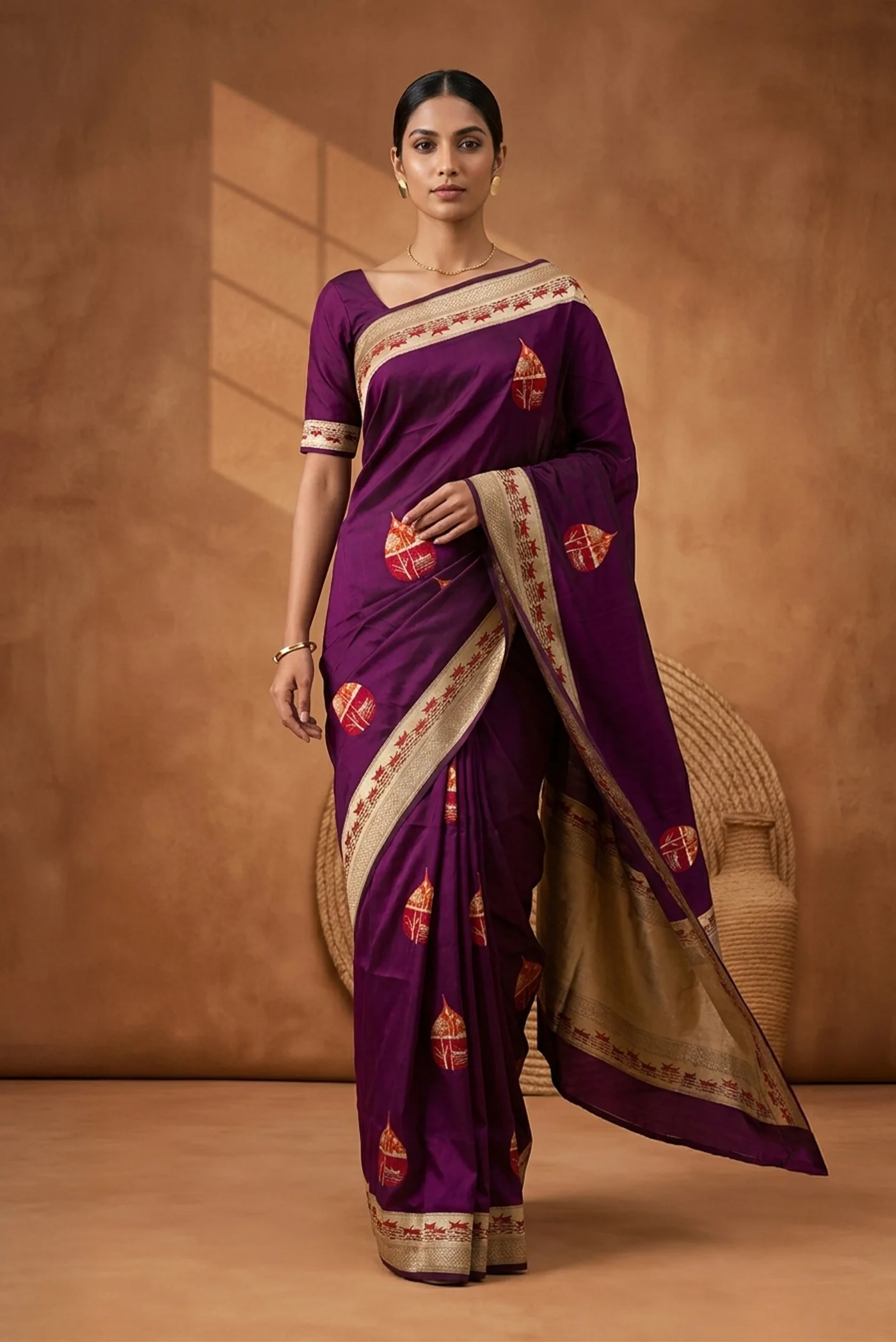 Purple Banarasi Silk Saree