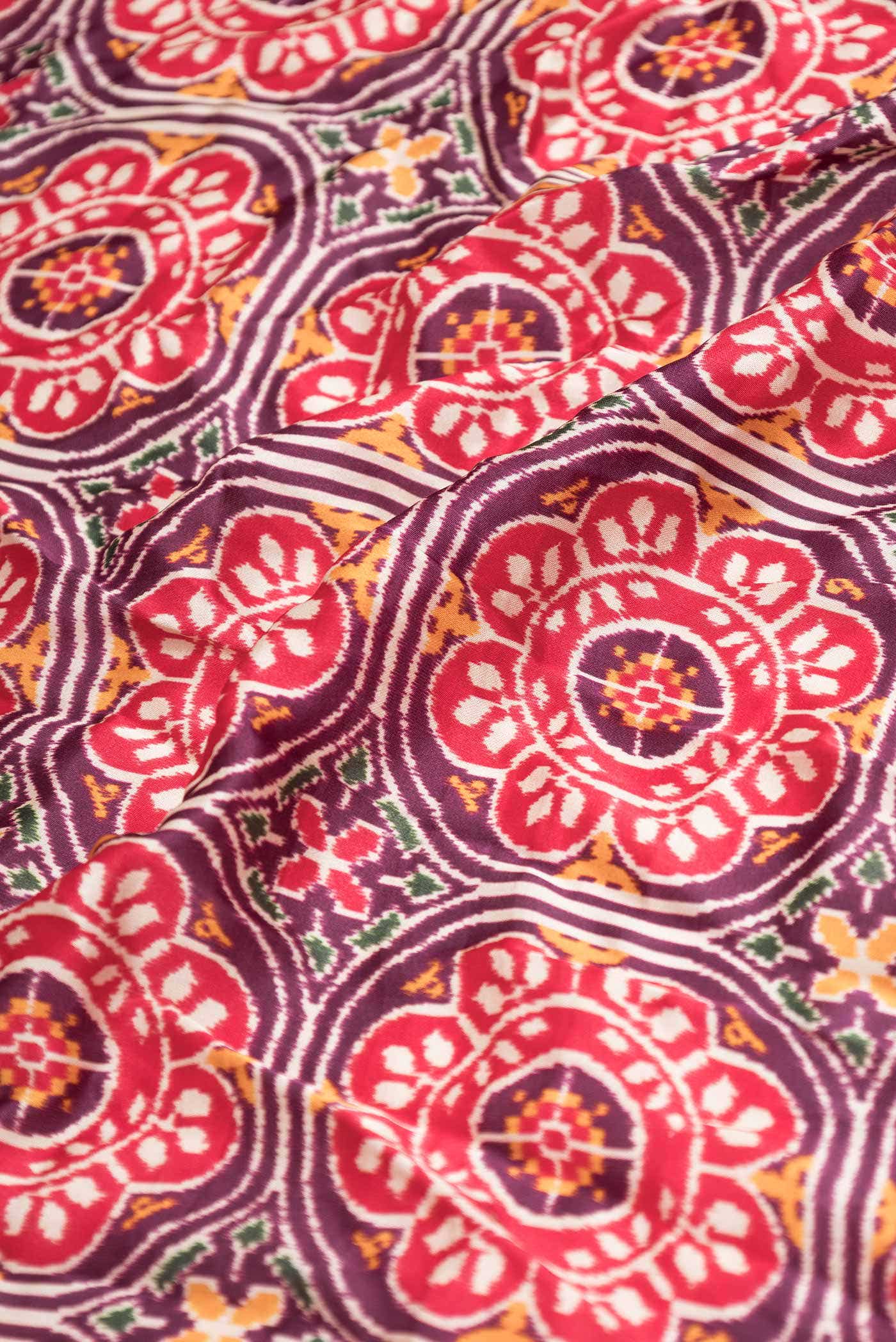 Burgundy Dual Tone Blended Mysore Crepe Saree - Image 2