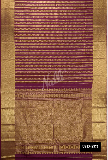 Burgundy Dual Tone Kanchipuram Silk Saree