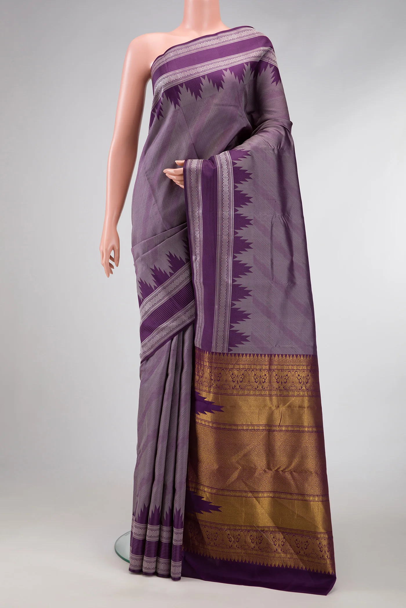 Violet Kanchipuram Silk Saree