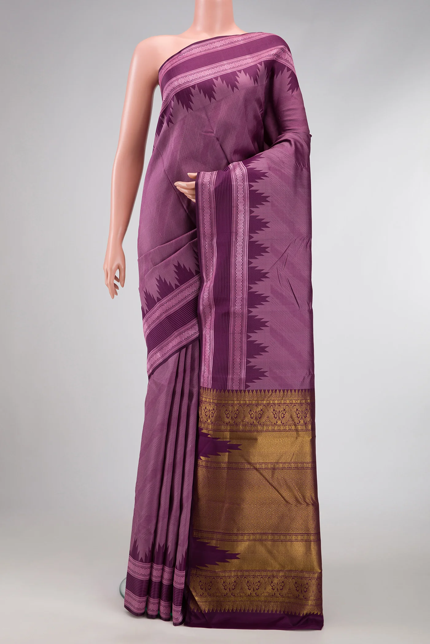 Purple Kanchipuram Silk Saree