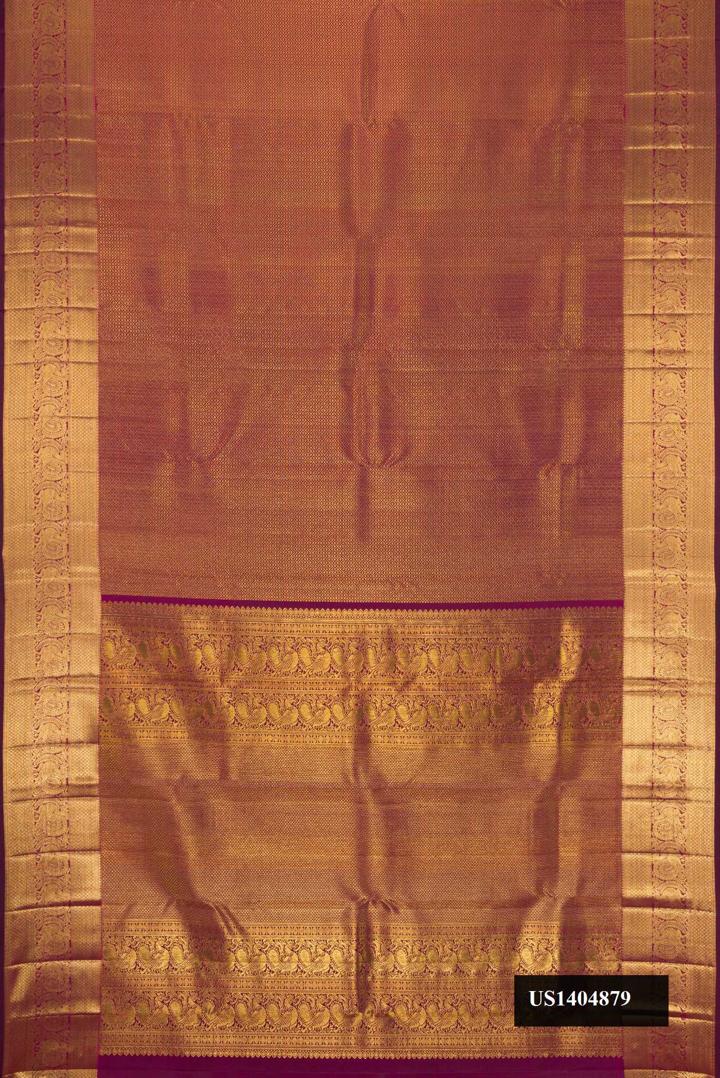 Burgundy Dual Tone Kanchipuram Silk Saree