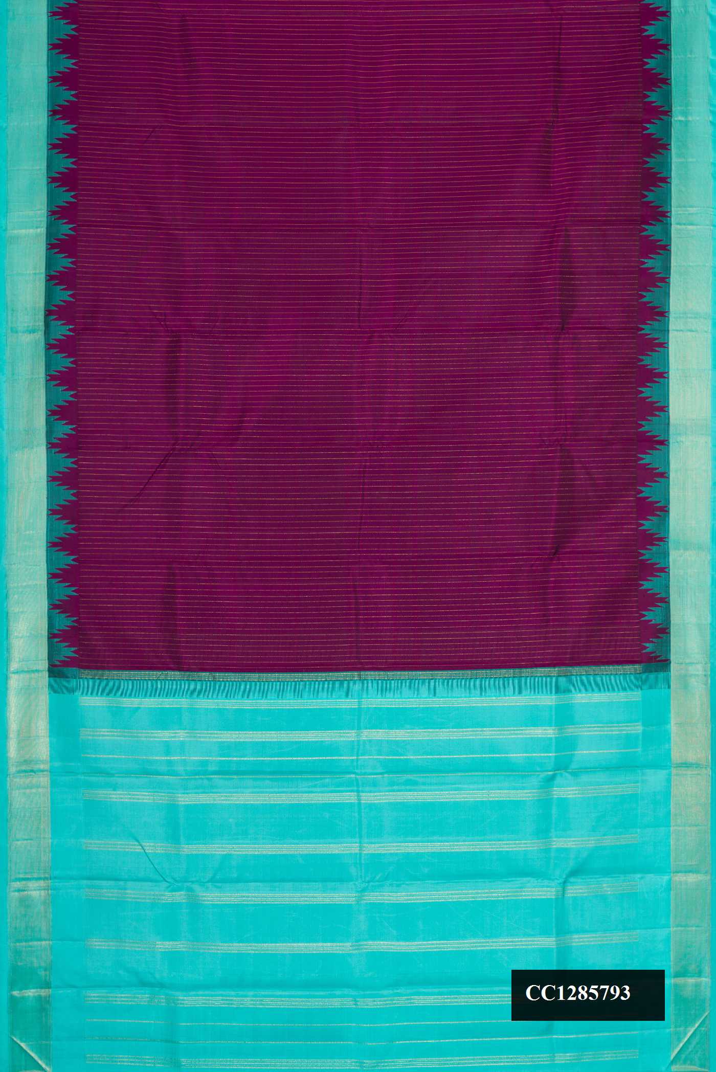 Burgundy Dual Tone Kanchipuram Silk Saree