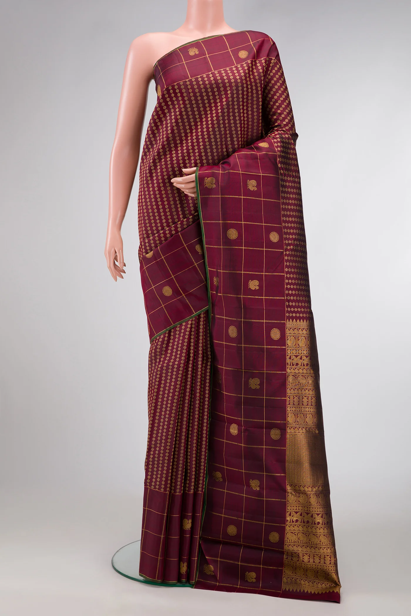 Maroon Kanjivaram Silk Saree