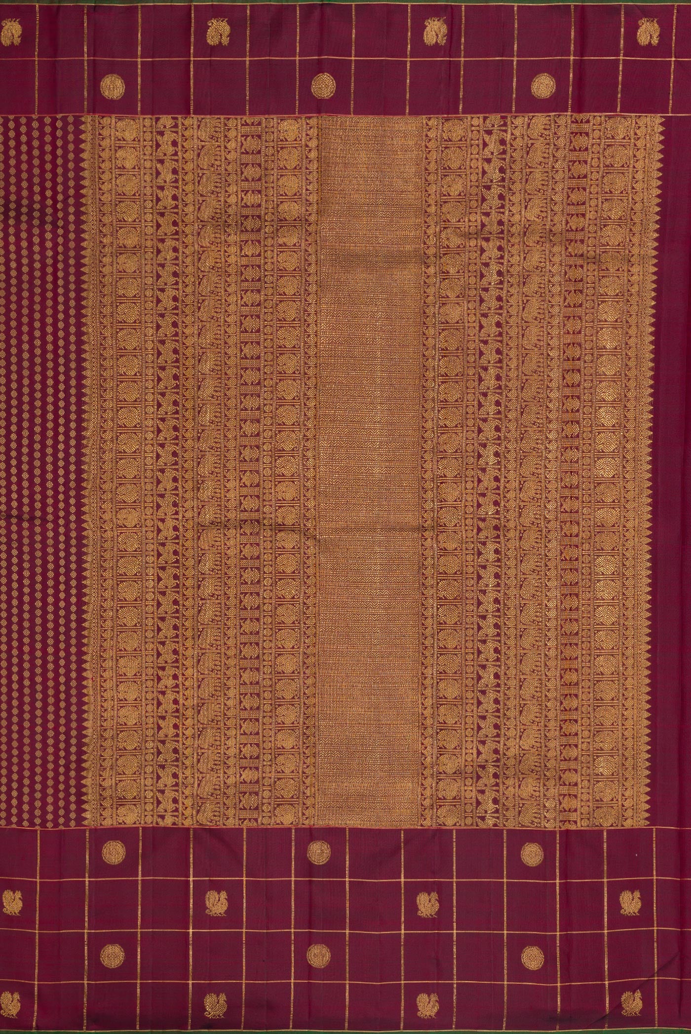 Maroon Kanjivaram Silk Saree - Image 7
