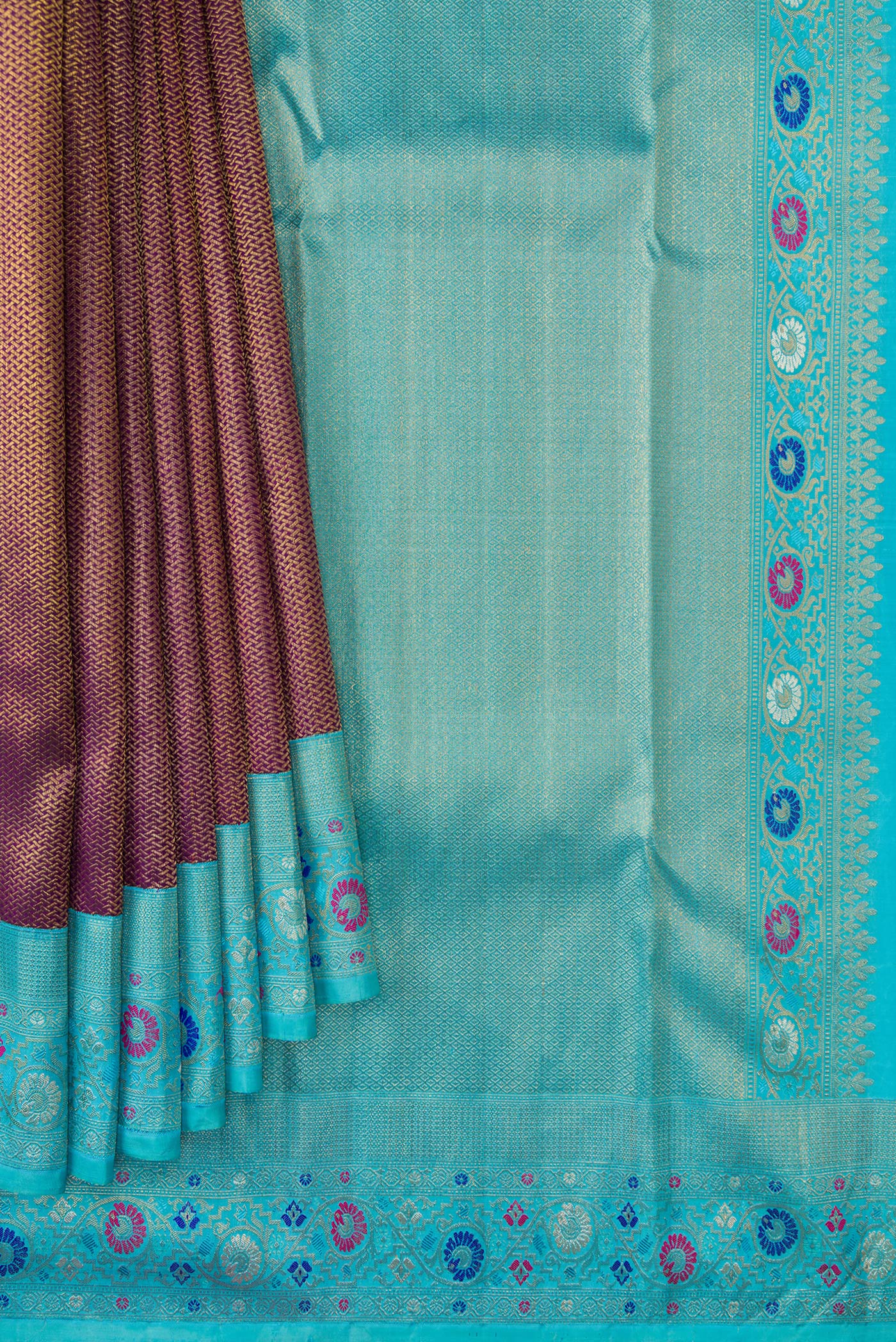 Purple Kanjivaram Silk Saree - Image 4