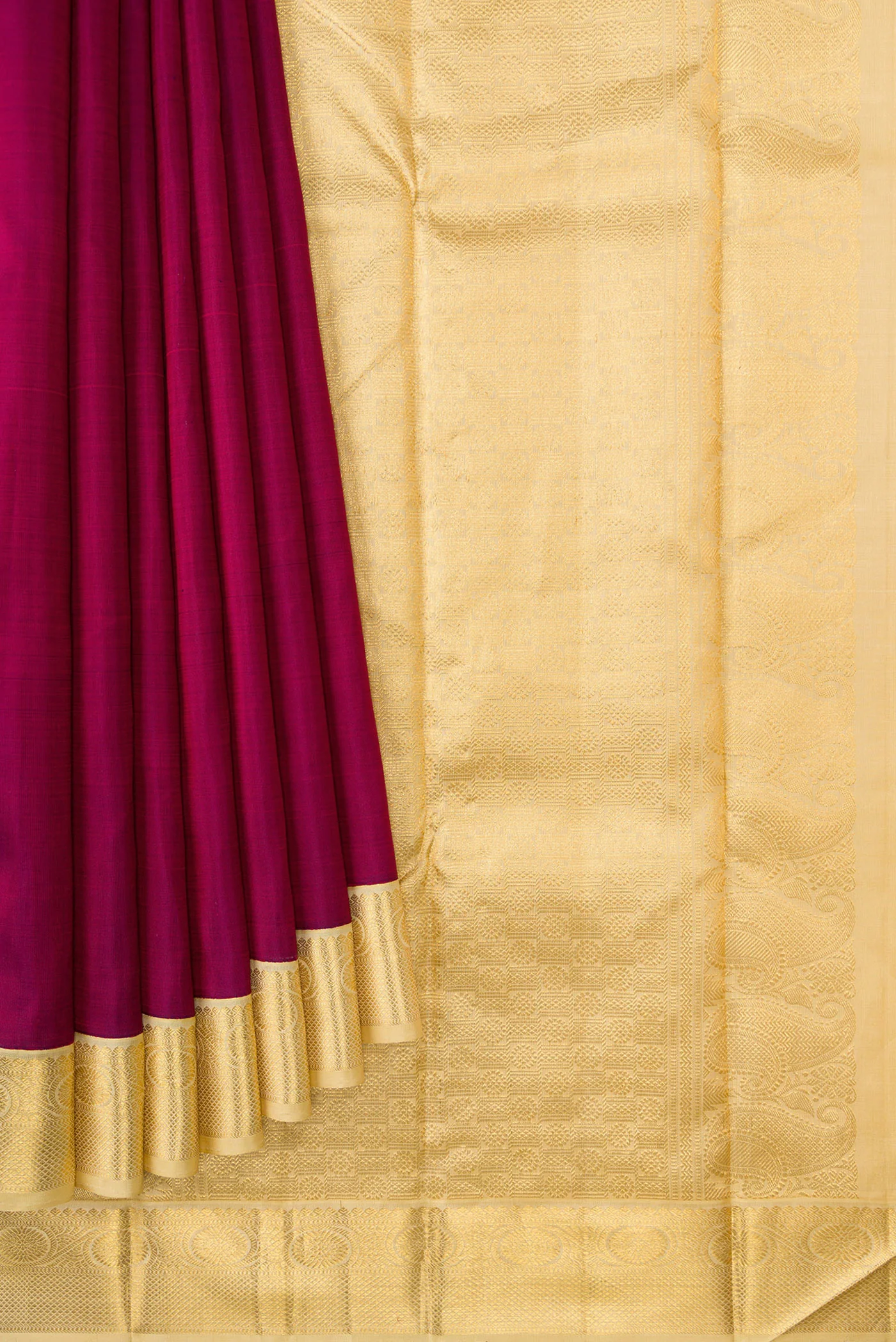 Burgundy Kanjivaram Silk Saree - Image 4