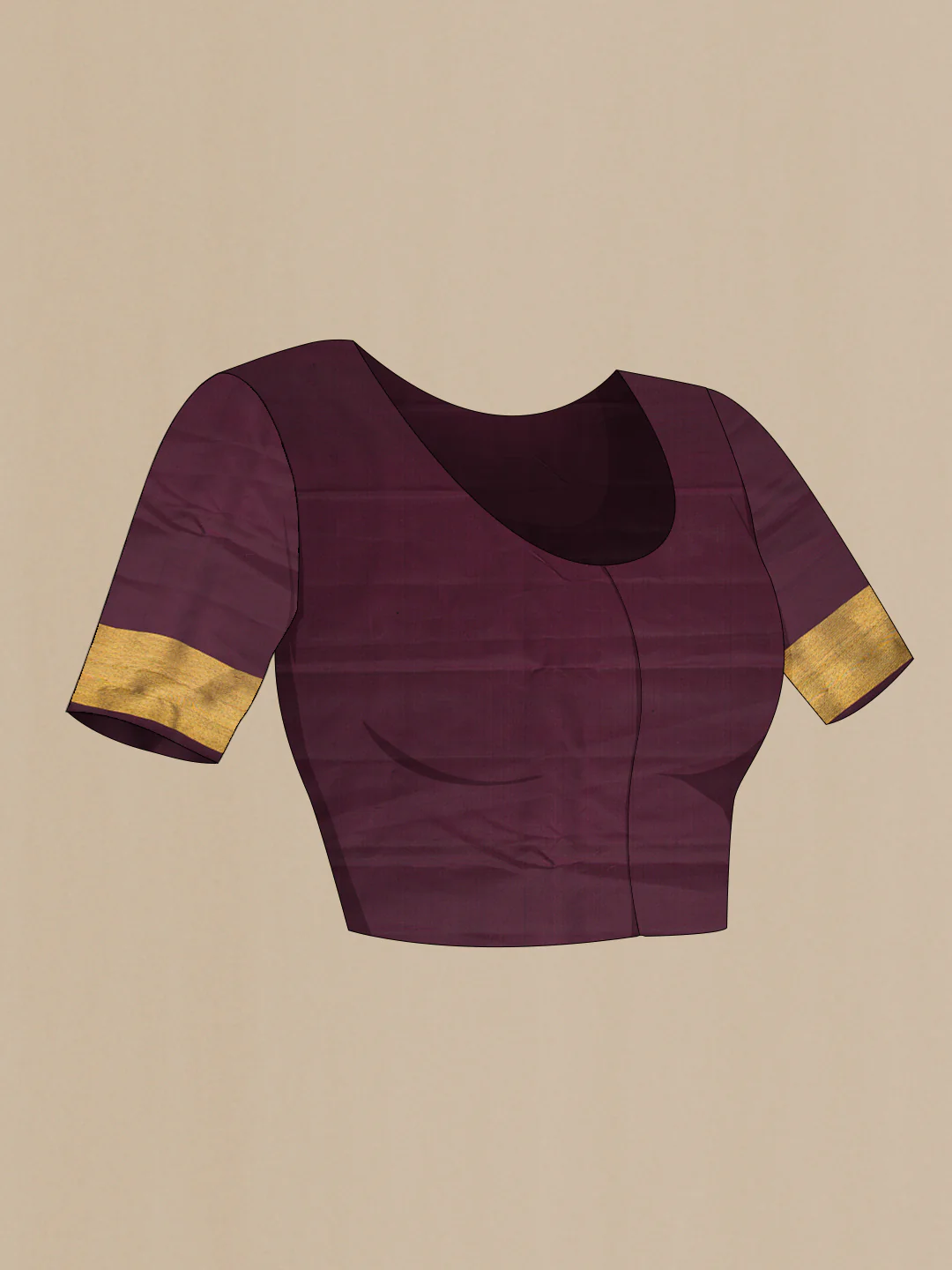 Burgundy Kanjivaram Silk Saree - Image 5