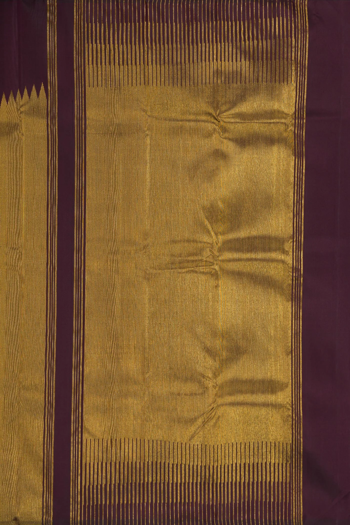 Burgundy Kanjivaram Silk Saree - Image 7
