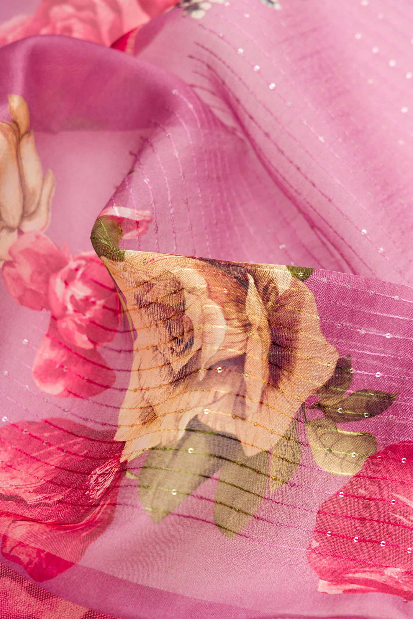 Purple Organza Silk Saree - Image 2