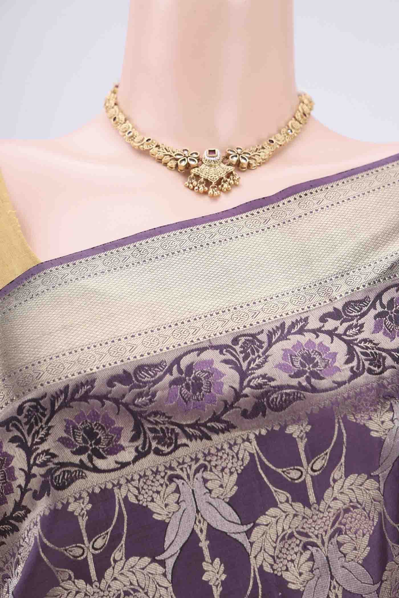 Purple Soft Silk Saree - Image 2